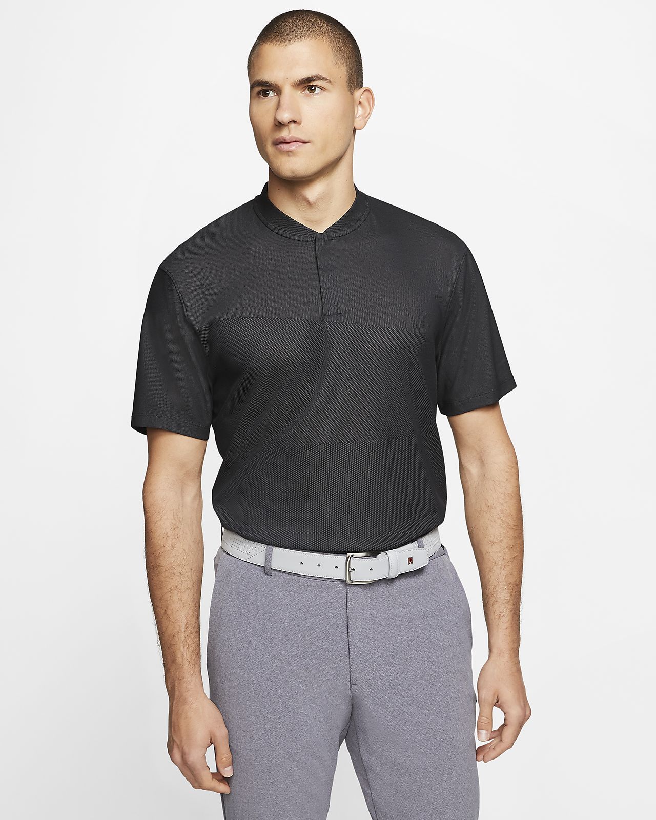 nike no collar golf shirt