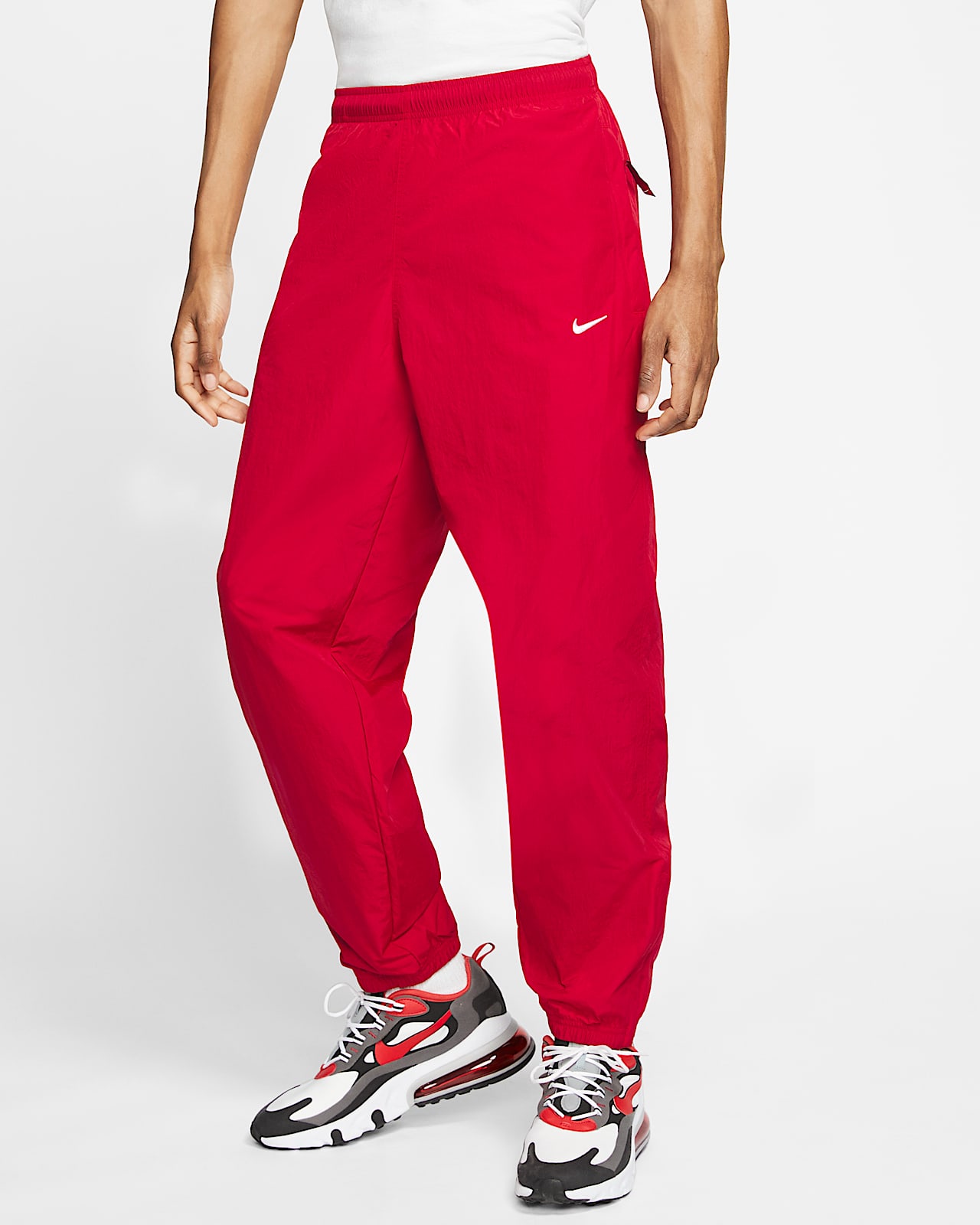 red nike track pants
