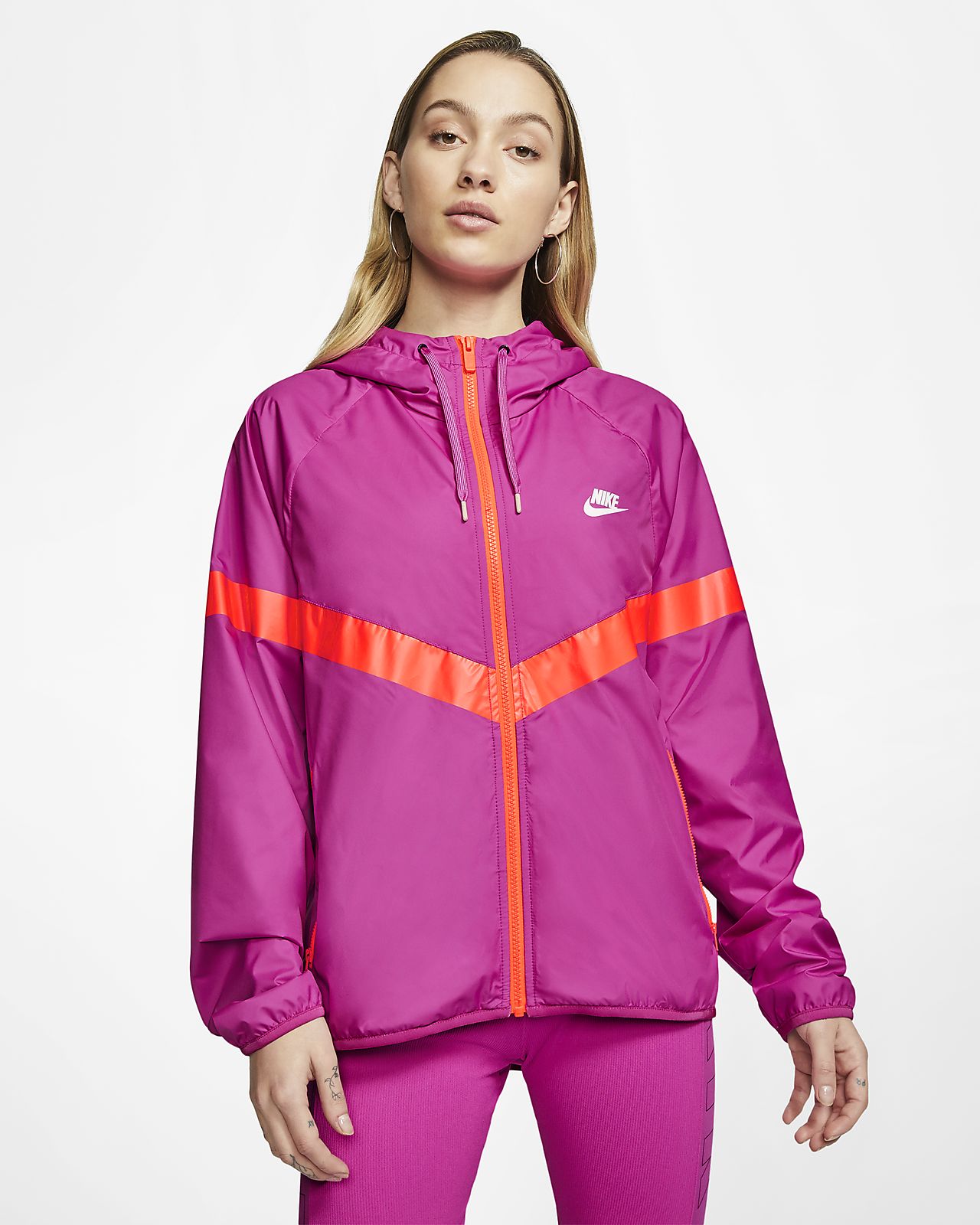 women's nike sportswear windrunner long hooded wind jacket