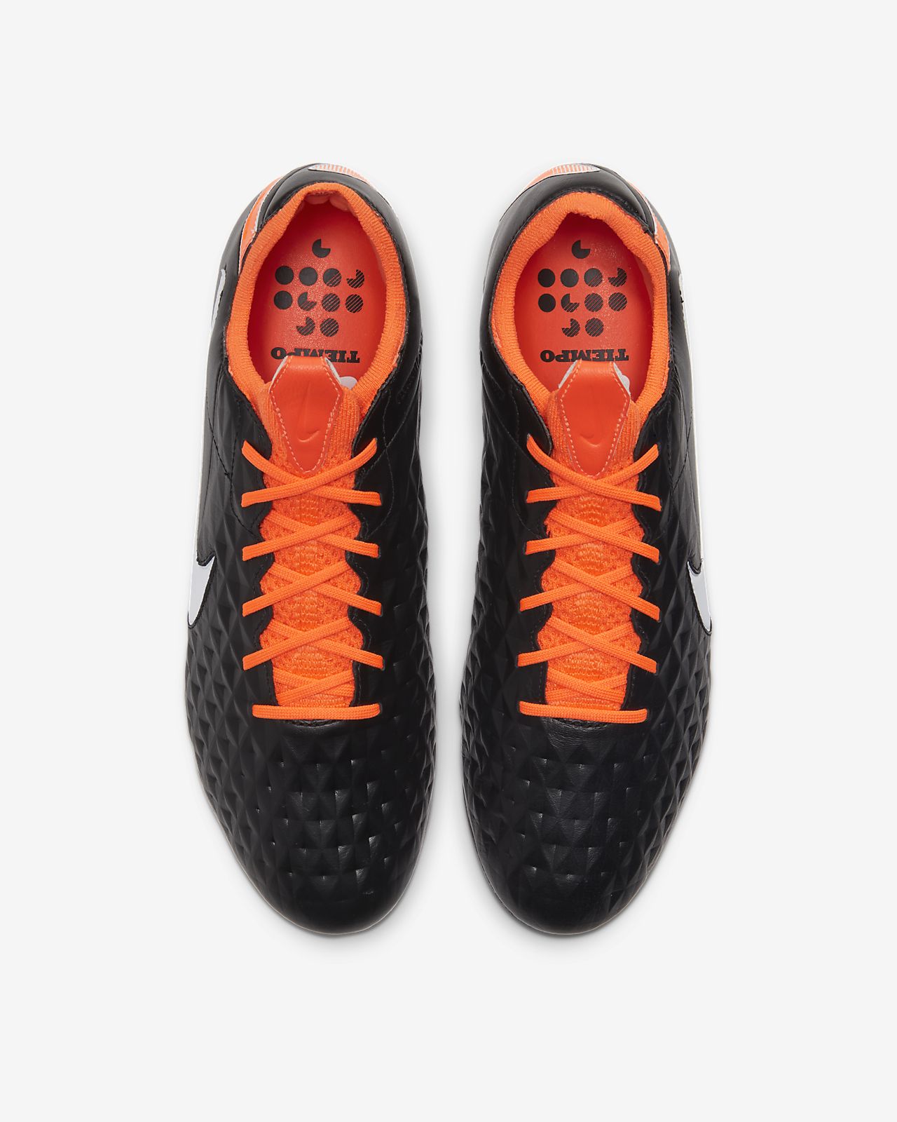 Nike Tiempo Legend 8 FG Leather Cleat Black White Orange