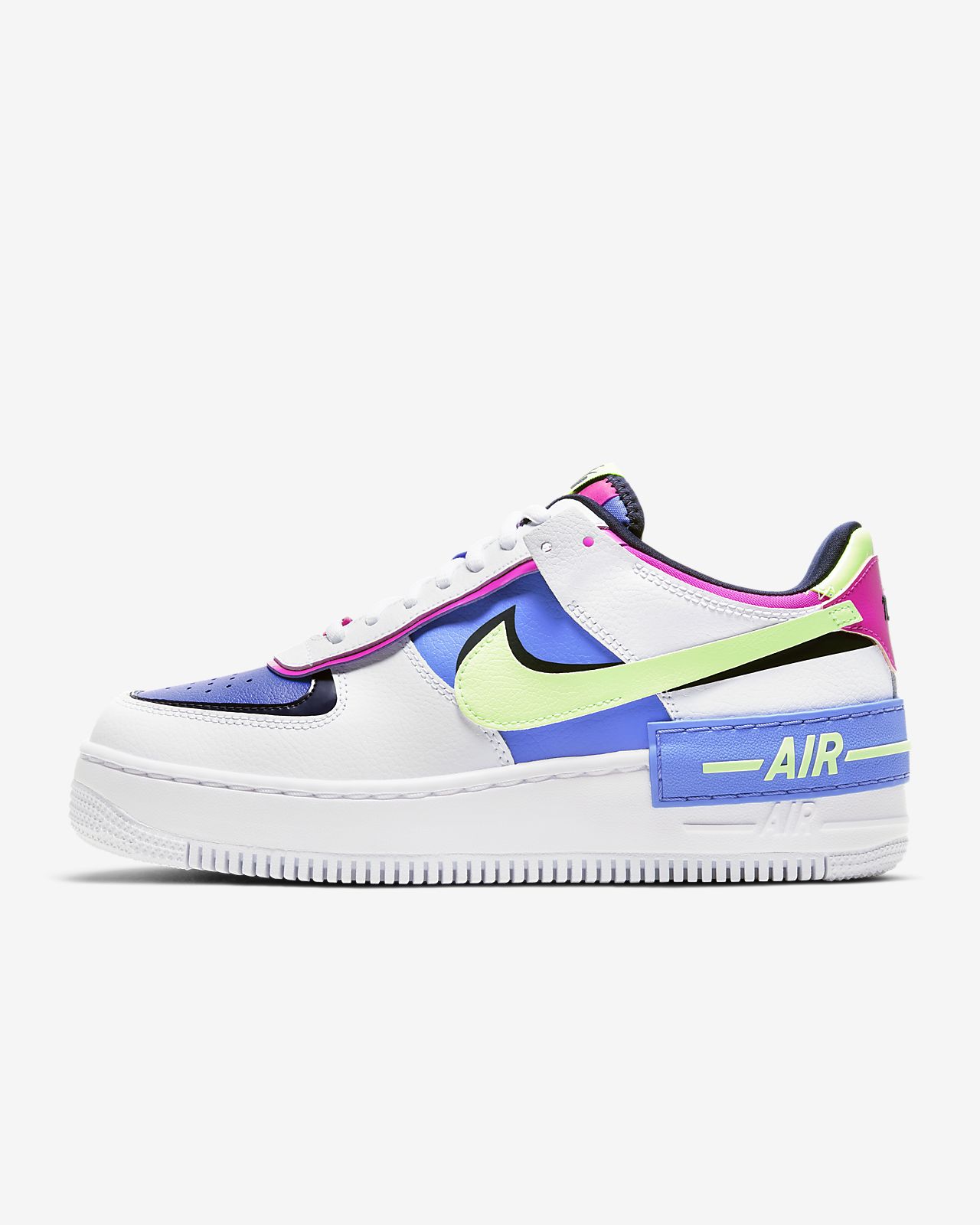 vein Twisted Sidewalk Nike Air Force 1 Shadow "White Sapphire/Barely Volt" - SNKRS WORLD