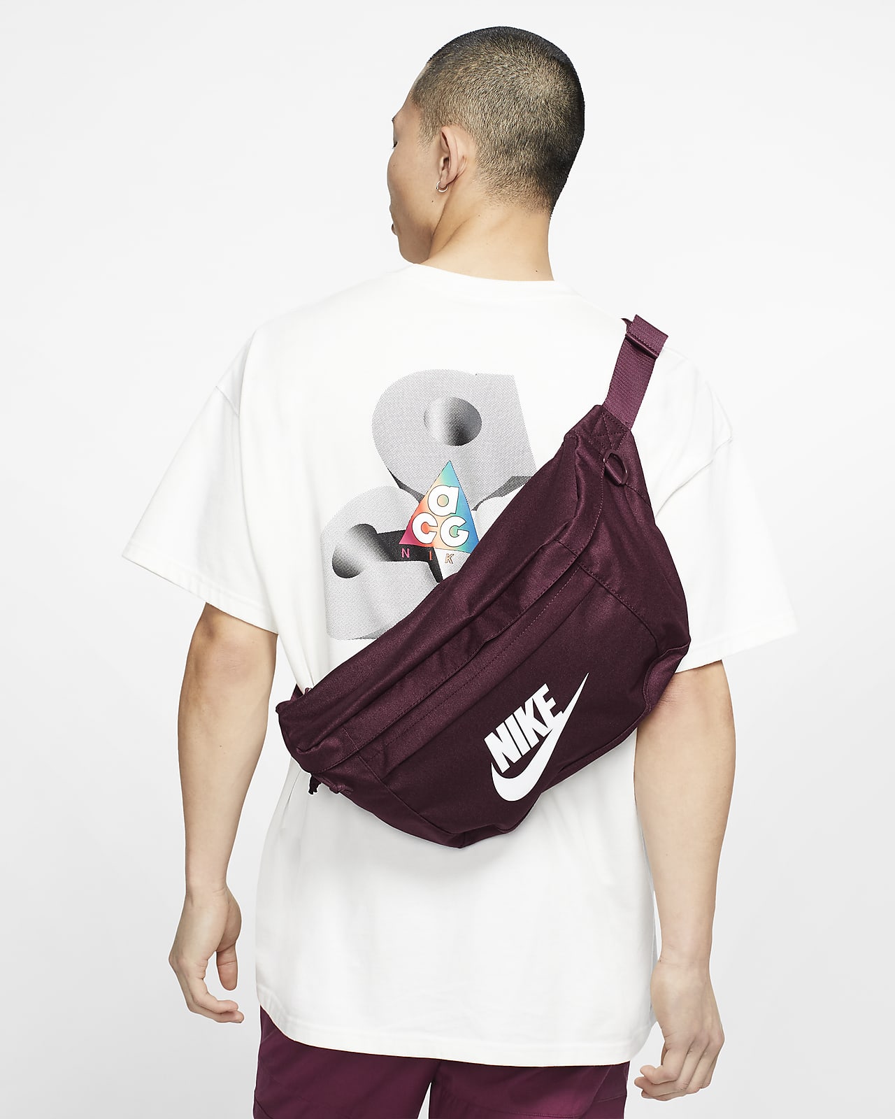 nike nk tech hip pack white