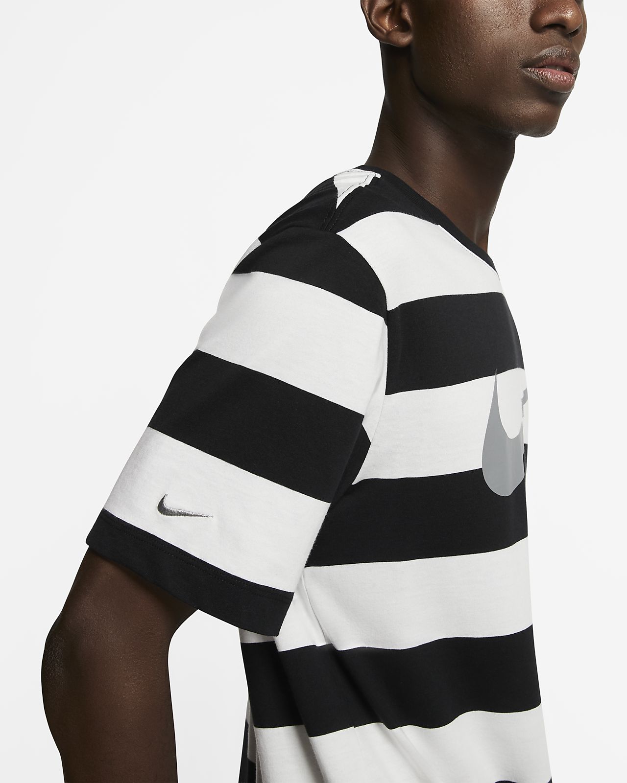 nike red and white striped shirt