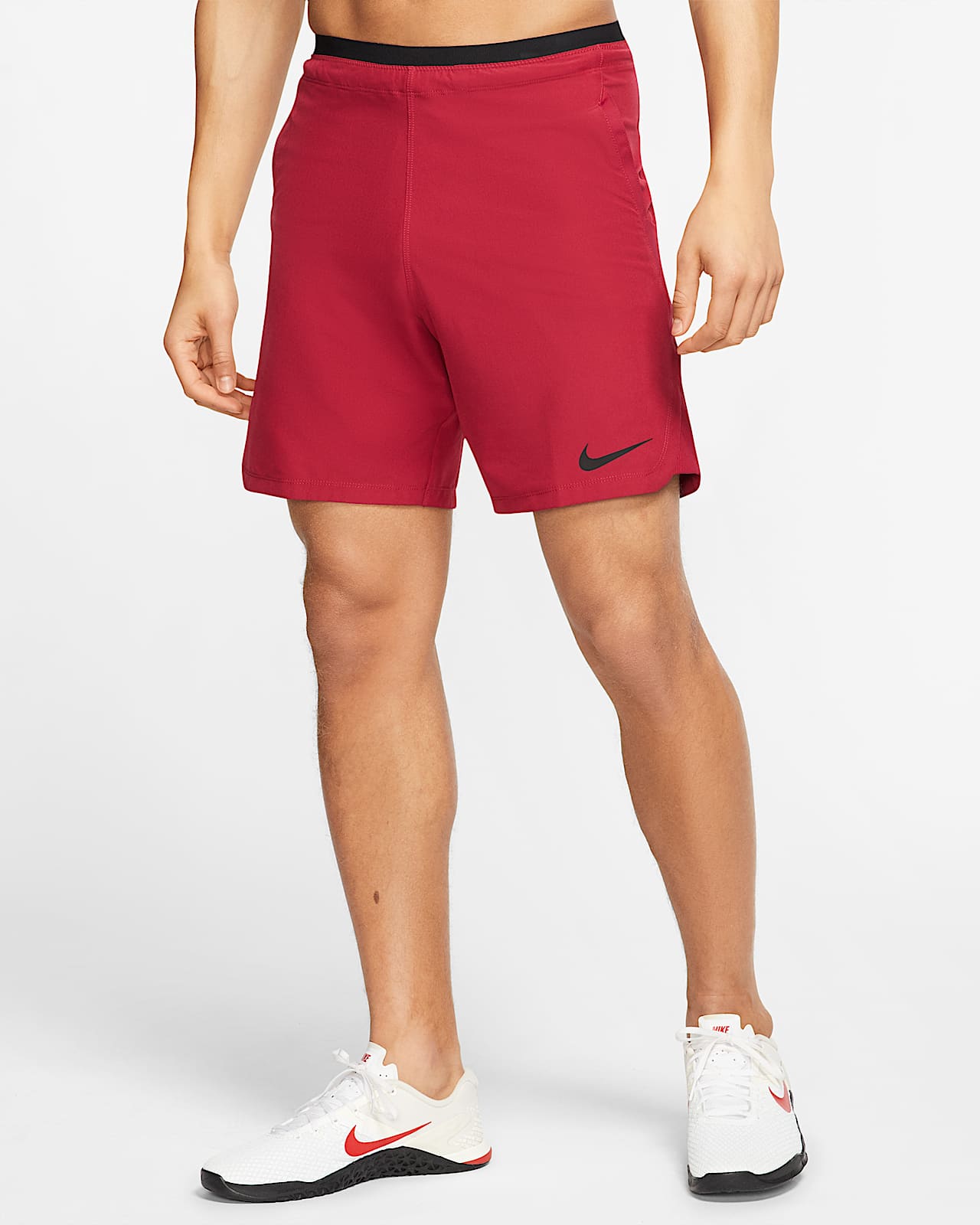 red nike shorts