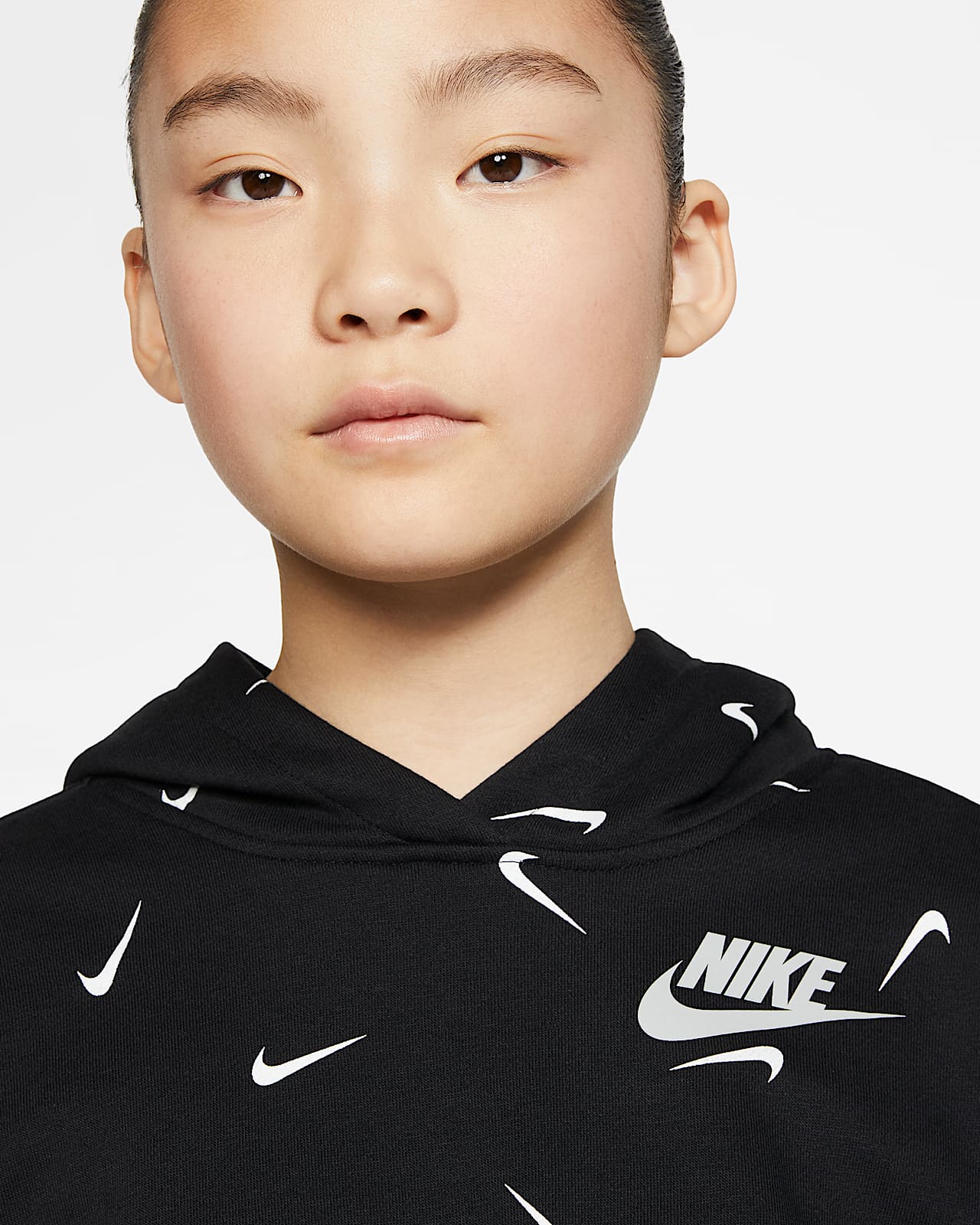nike cropped pullover hoodie