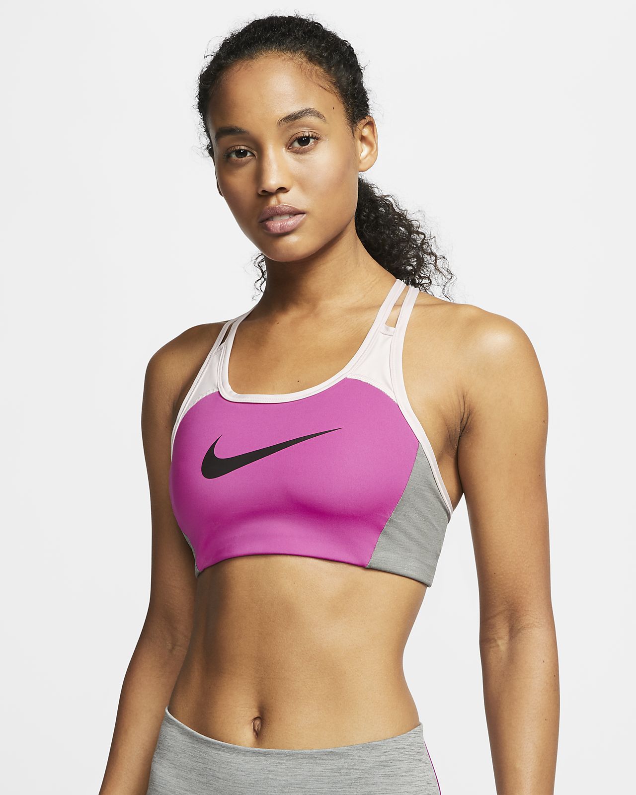 nike color block crop top