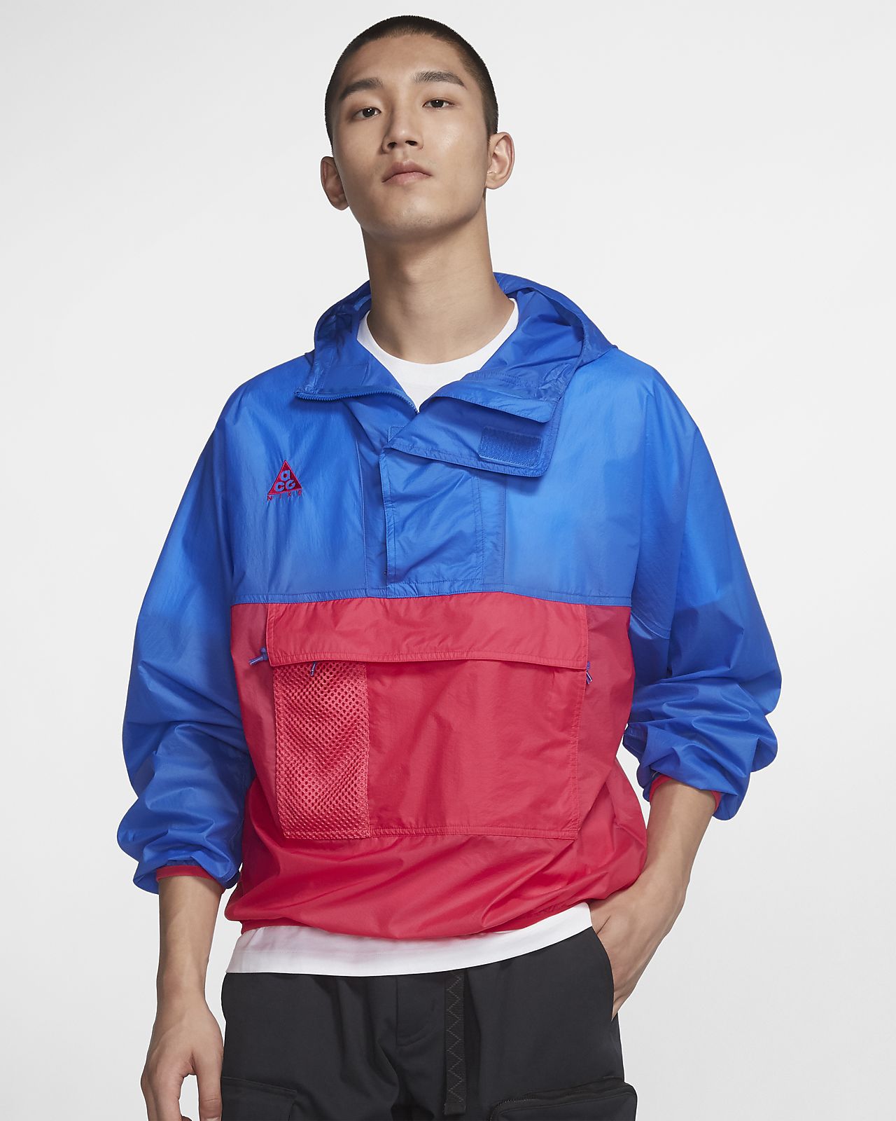 nike anorak windbreaker zwart