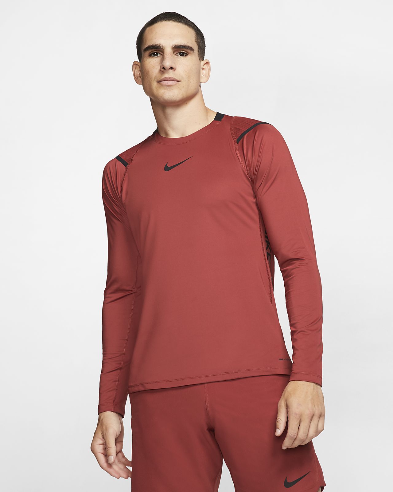 nike pro long sleeve red