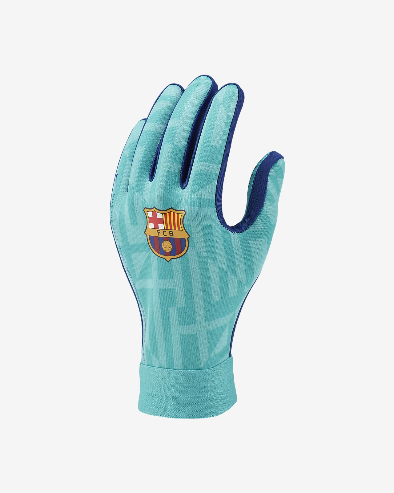 teal football gloves