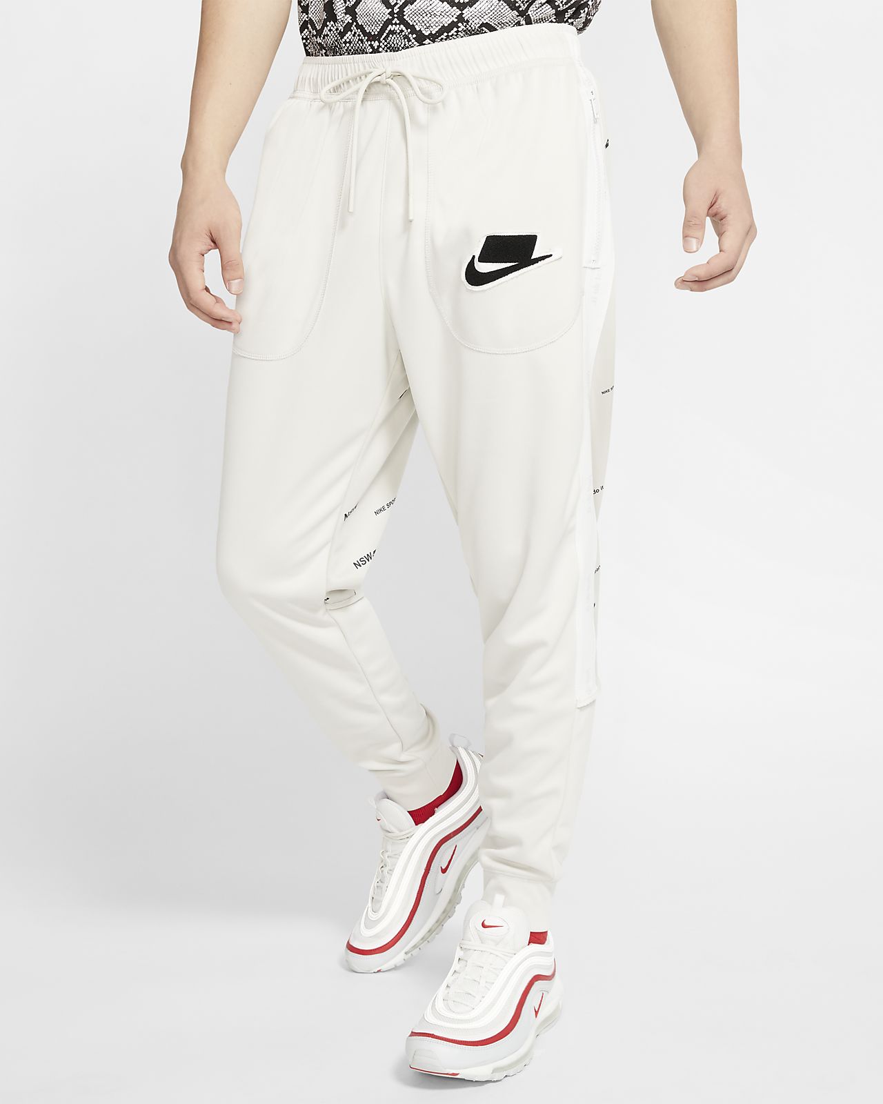 Nike tracksuit bottoms white Clearance