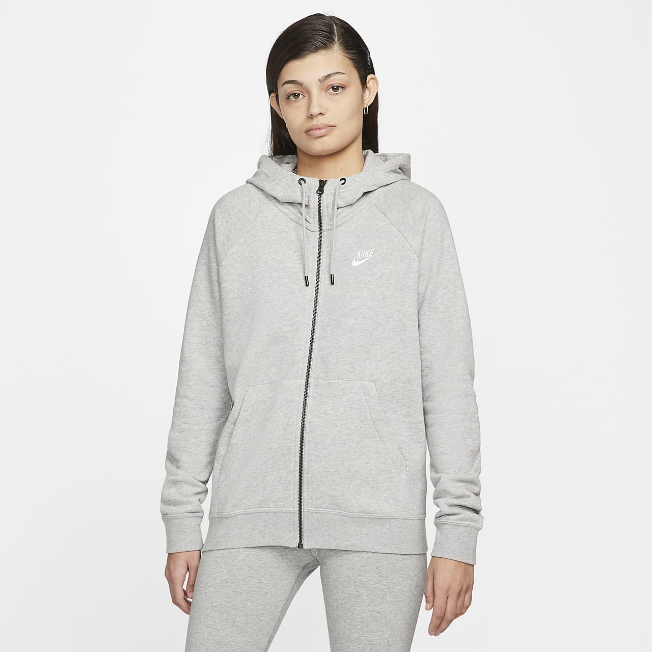 nike grey zip up jacket women's