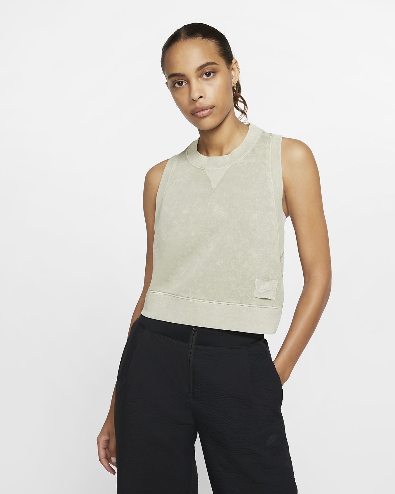 nike cropped french terry training top