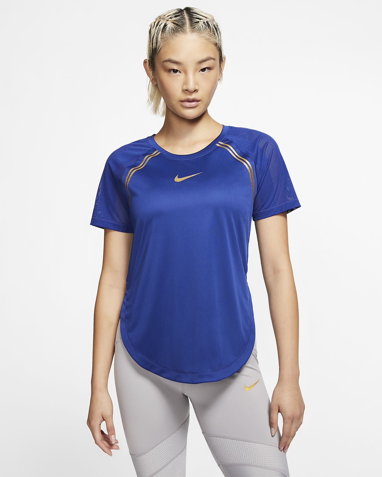 nike women's short sleeve running top