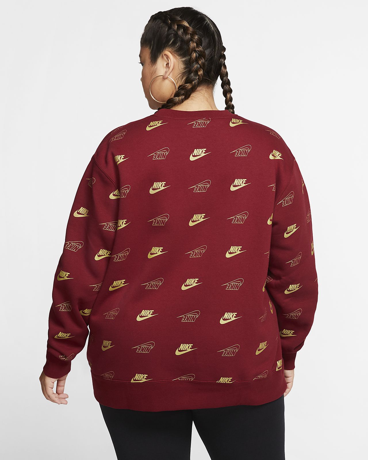 nike rally metallic clash print crew