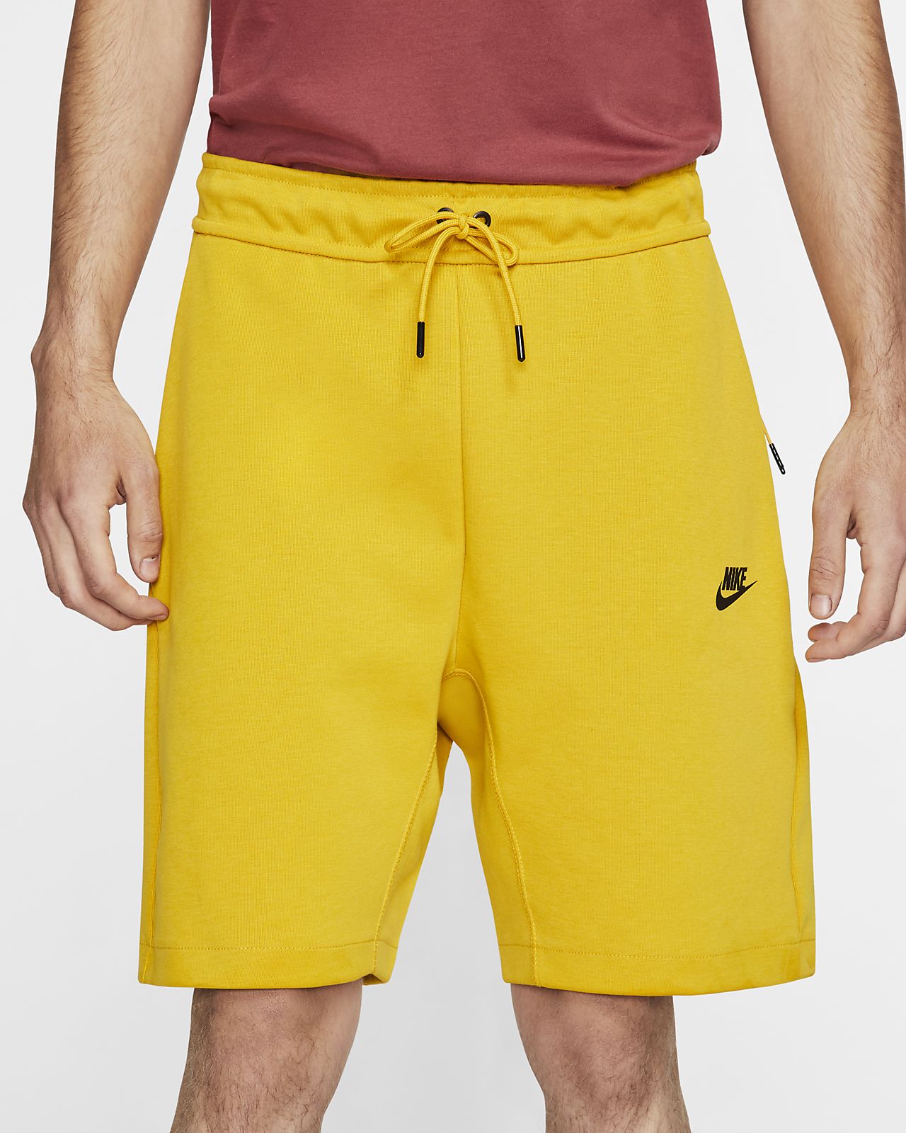 nike yellow fleece shorts