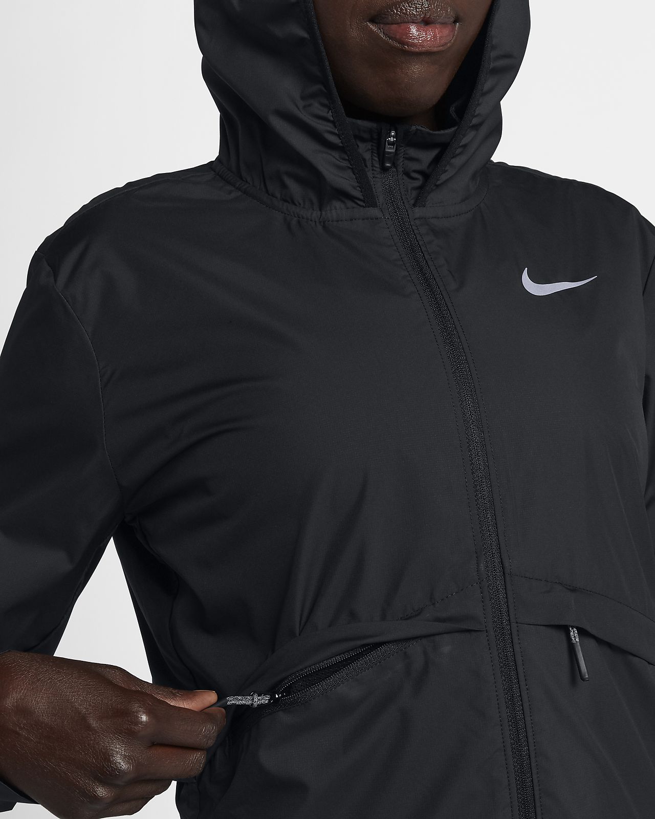 nike essential packable hooded running jacket