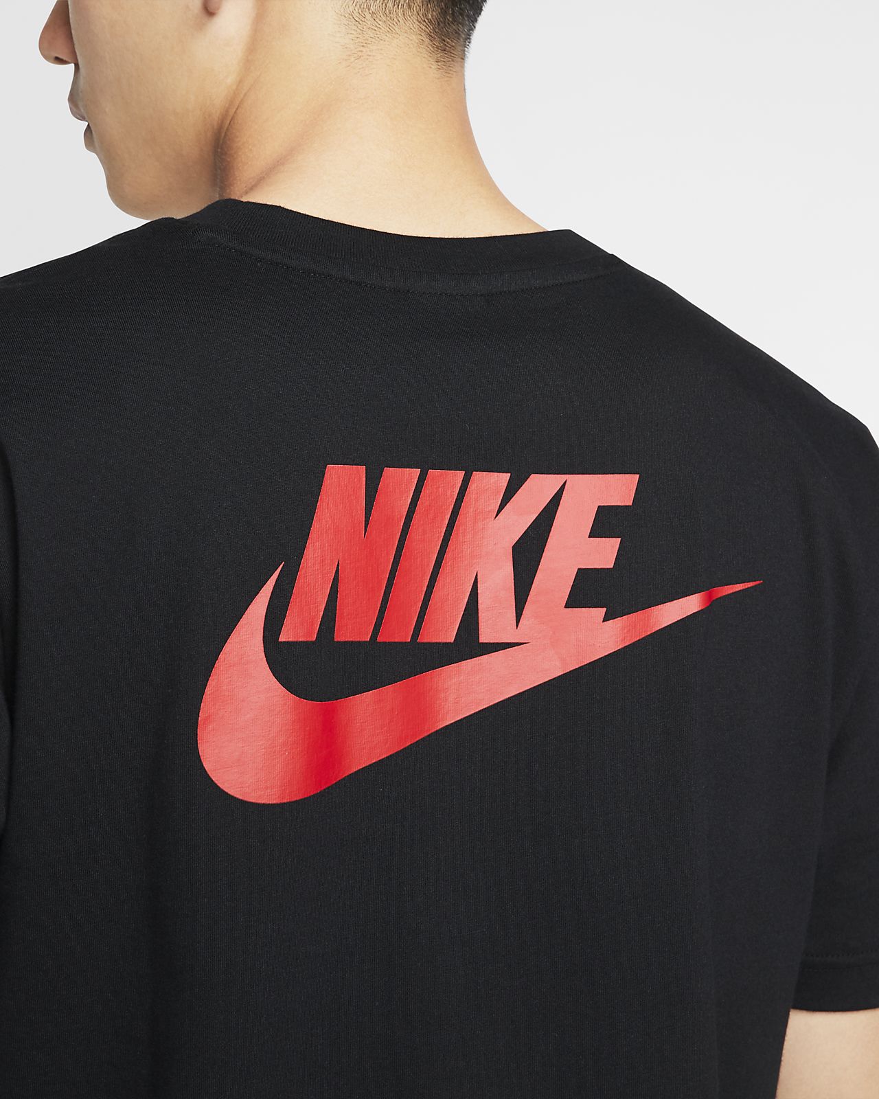 red black and grey nike shirt