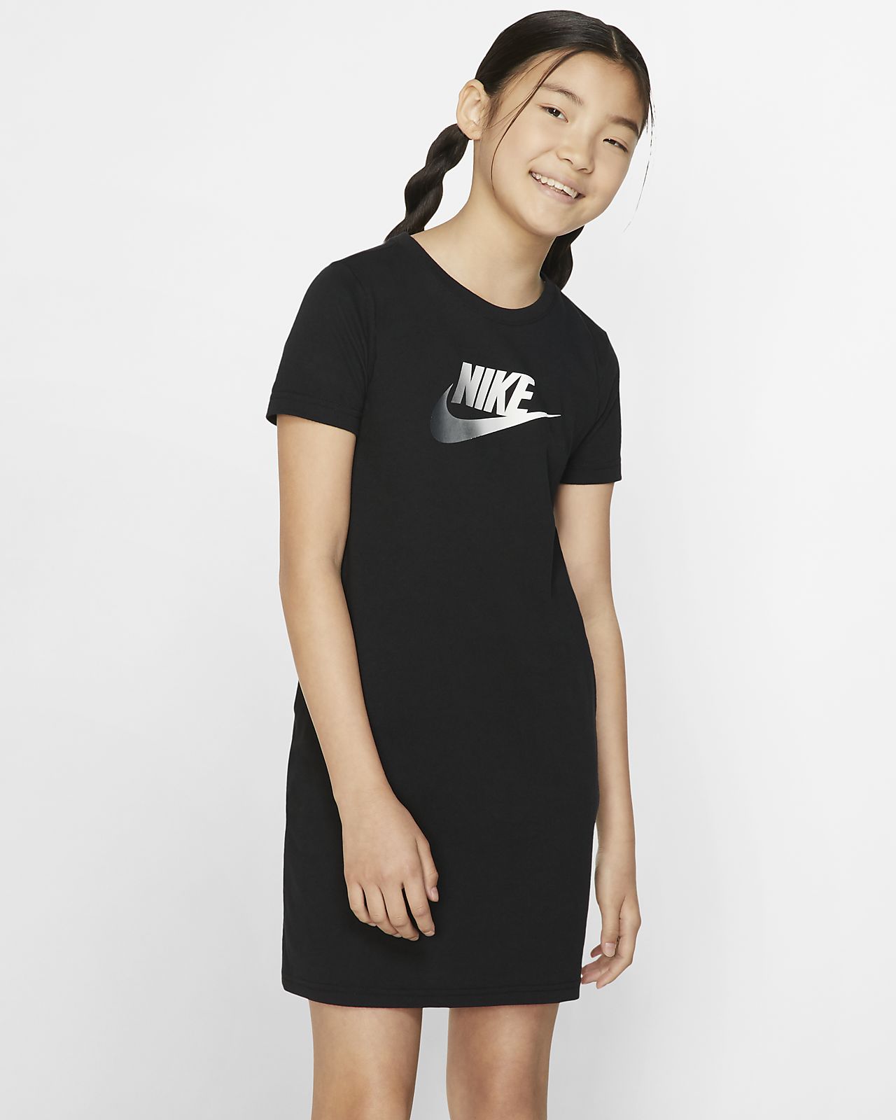 girls black tshirt dress