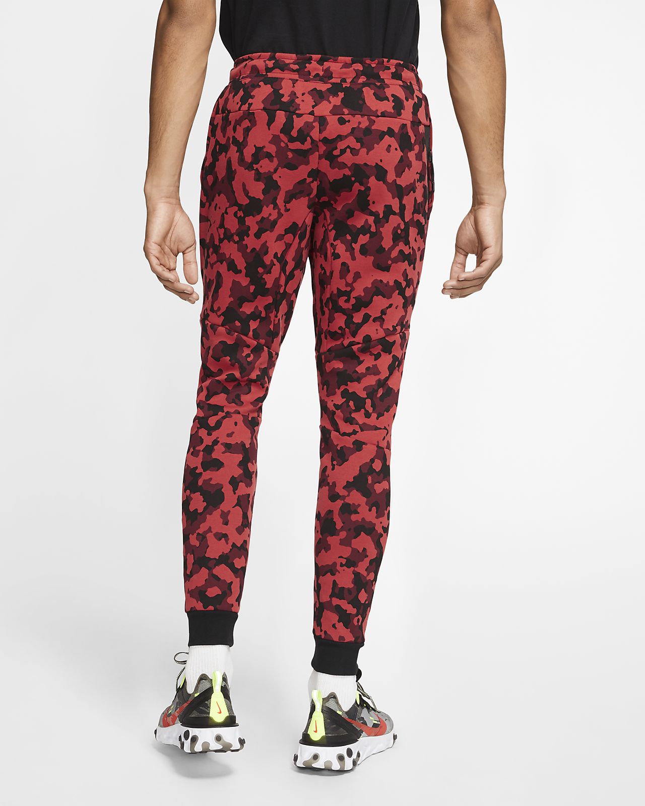 nike red and black joggers