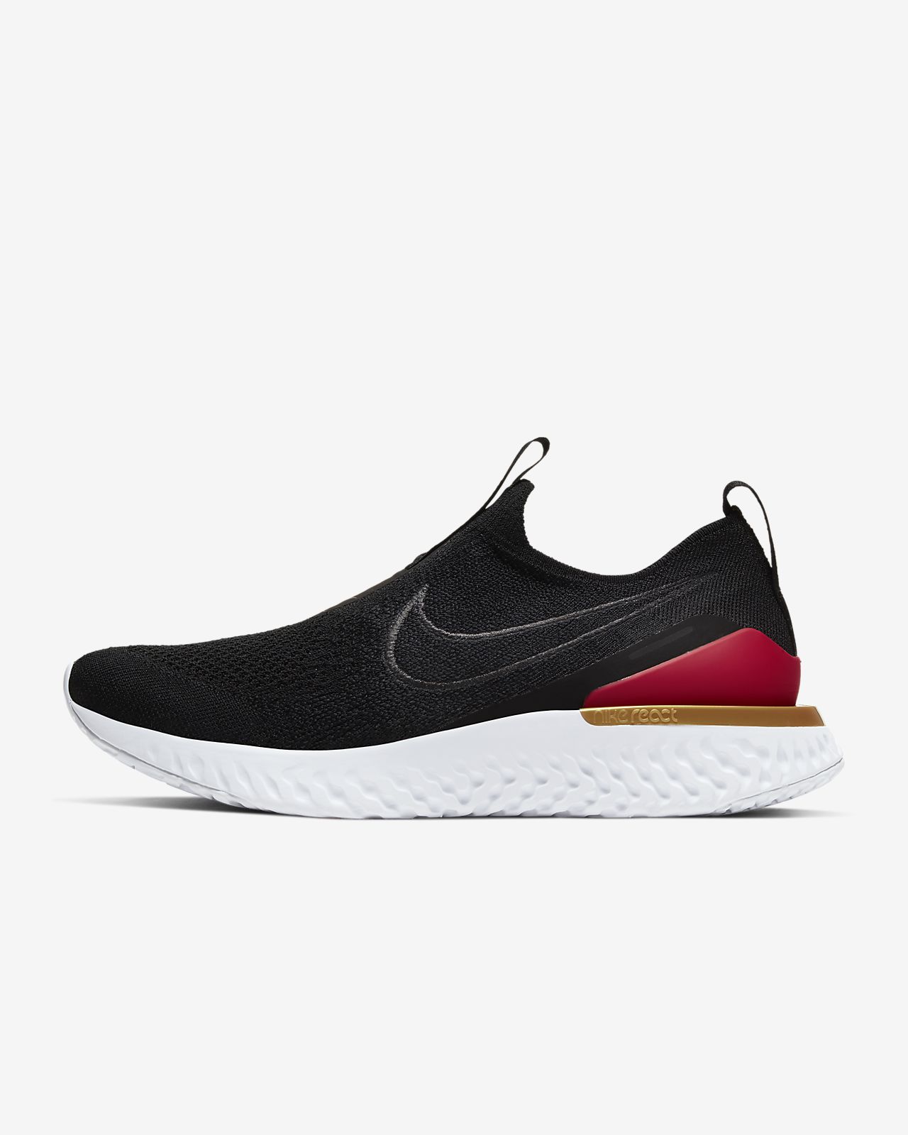 nike react phantom black and gold