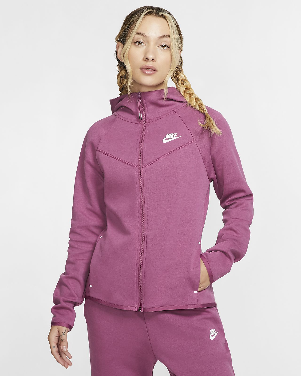 Huvtröja Nike Sportswear Windrunner Tech Fleece med hellång dragkedja för kvinnor Huvtröja Nike Sportswear Windrunner Tech Fleece med hellång dragkedja för kvinnor
