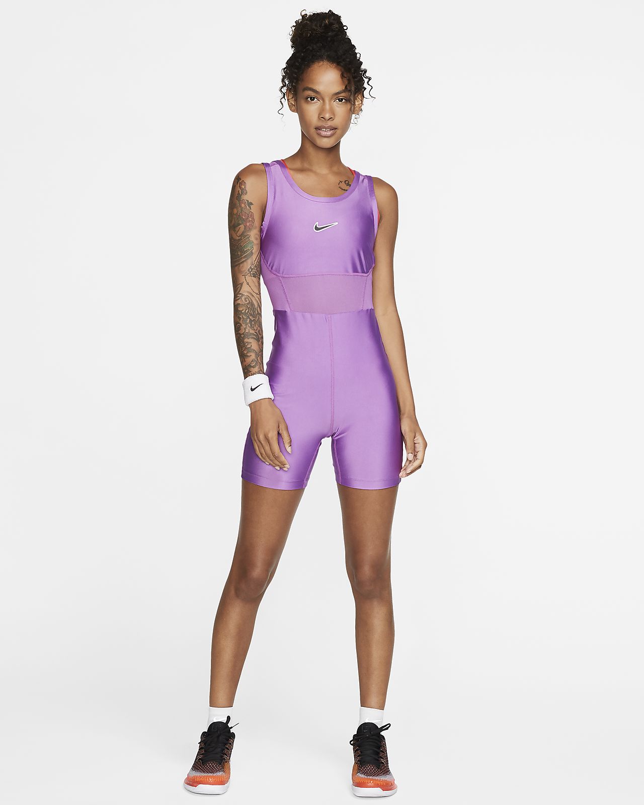 purple nike bodysuit