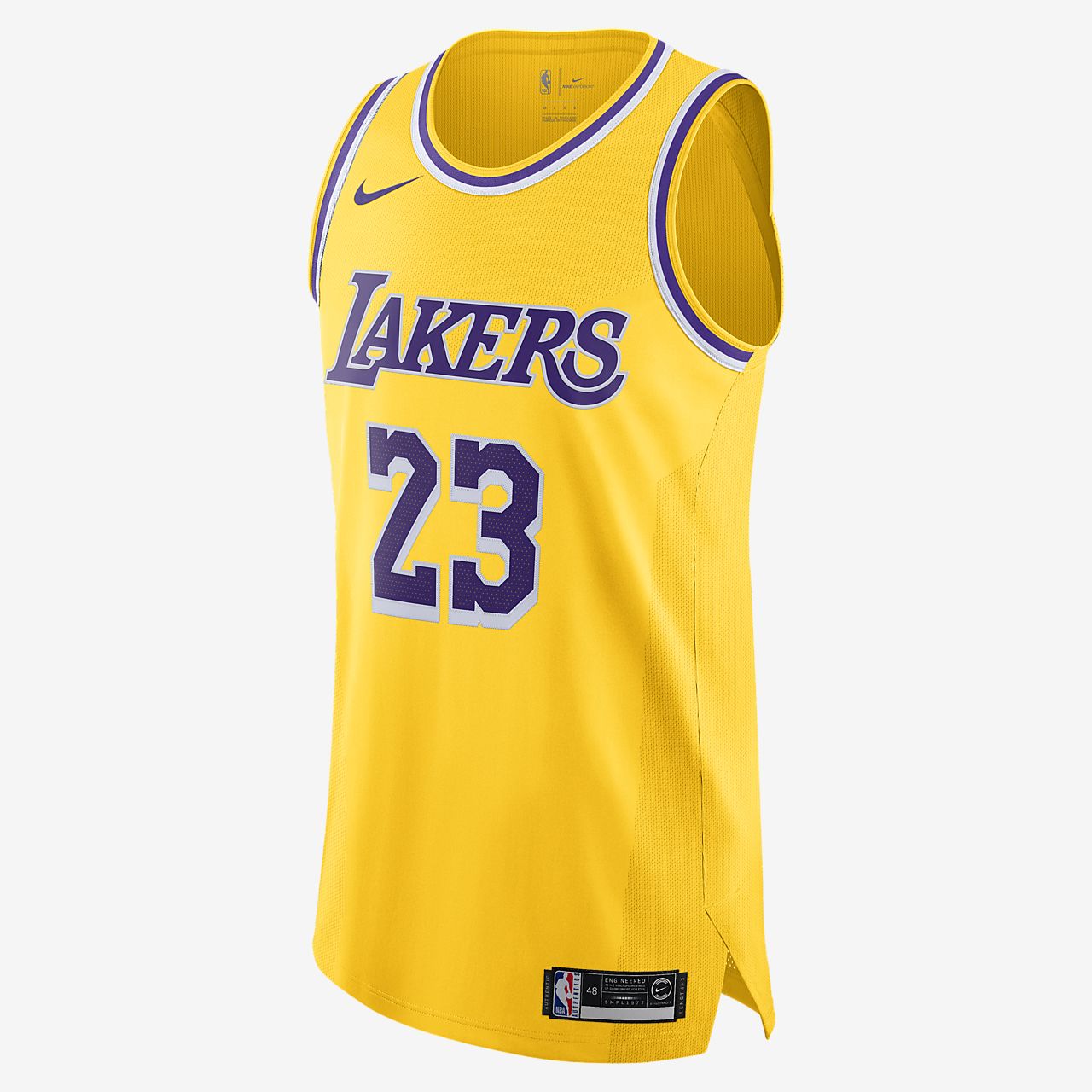 洛杉矶湖人 (LeBron James) Icon Edition Nike NBA Authentic Jersey 男子球衣-耐克