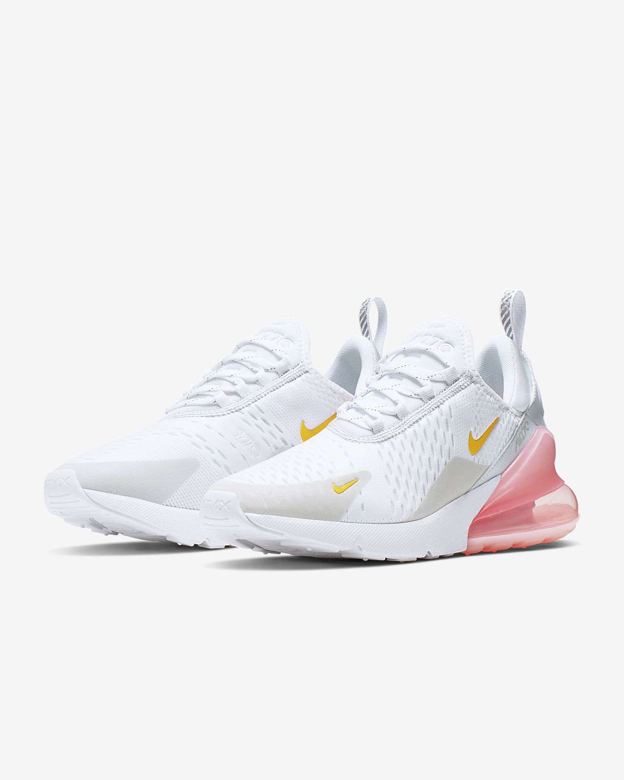 air max 270 white and light pink
