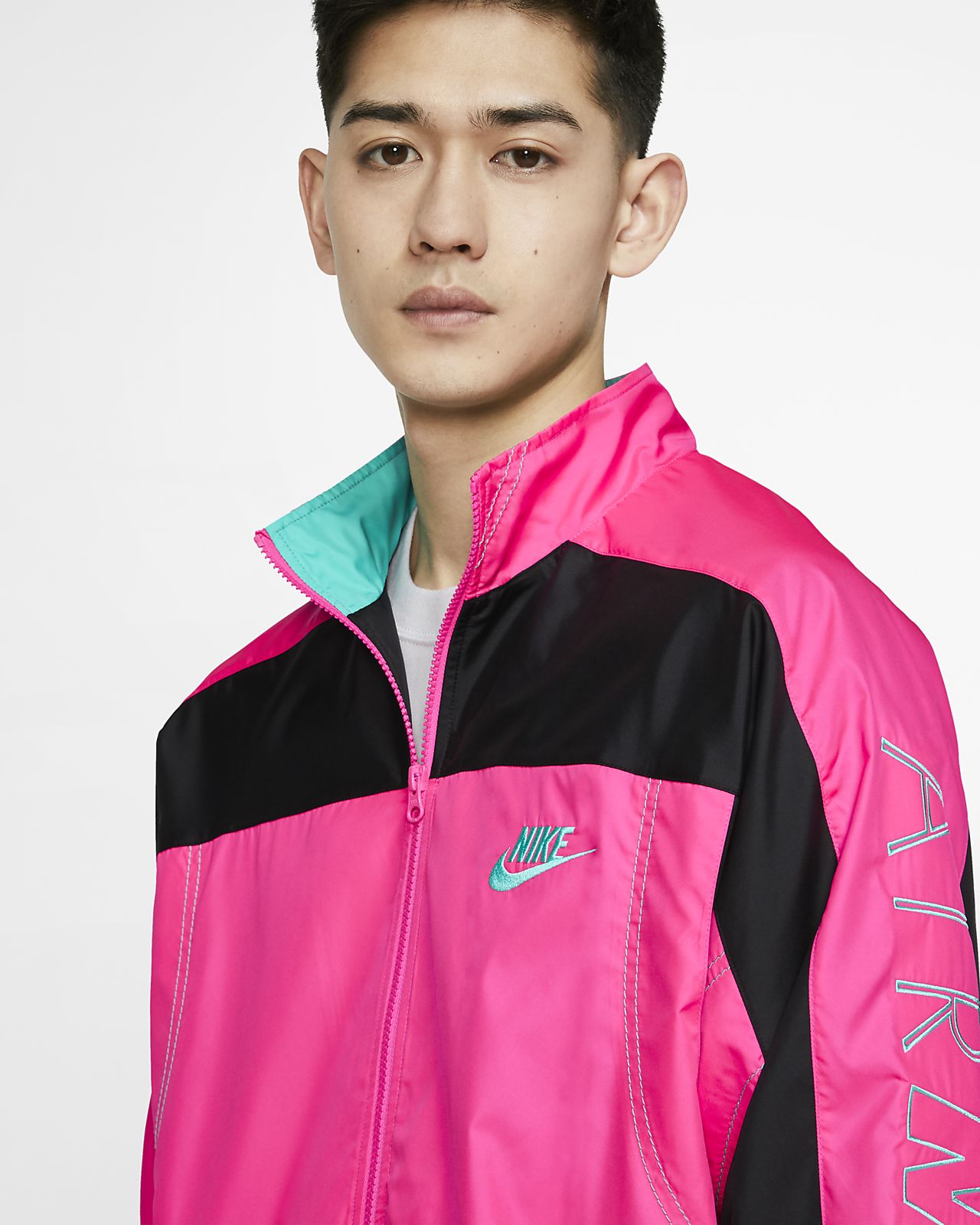 nike tribute jacket black and pink