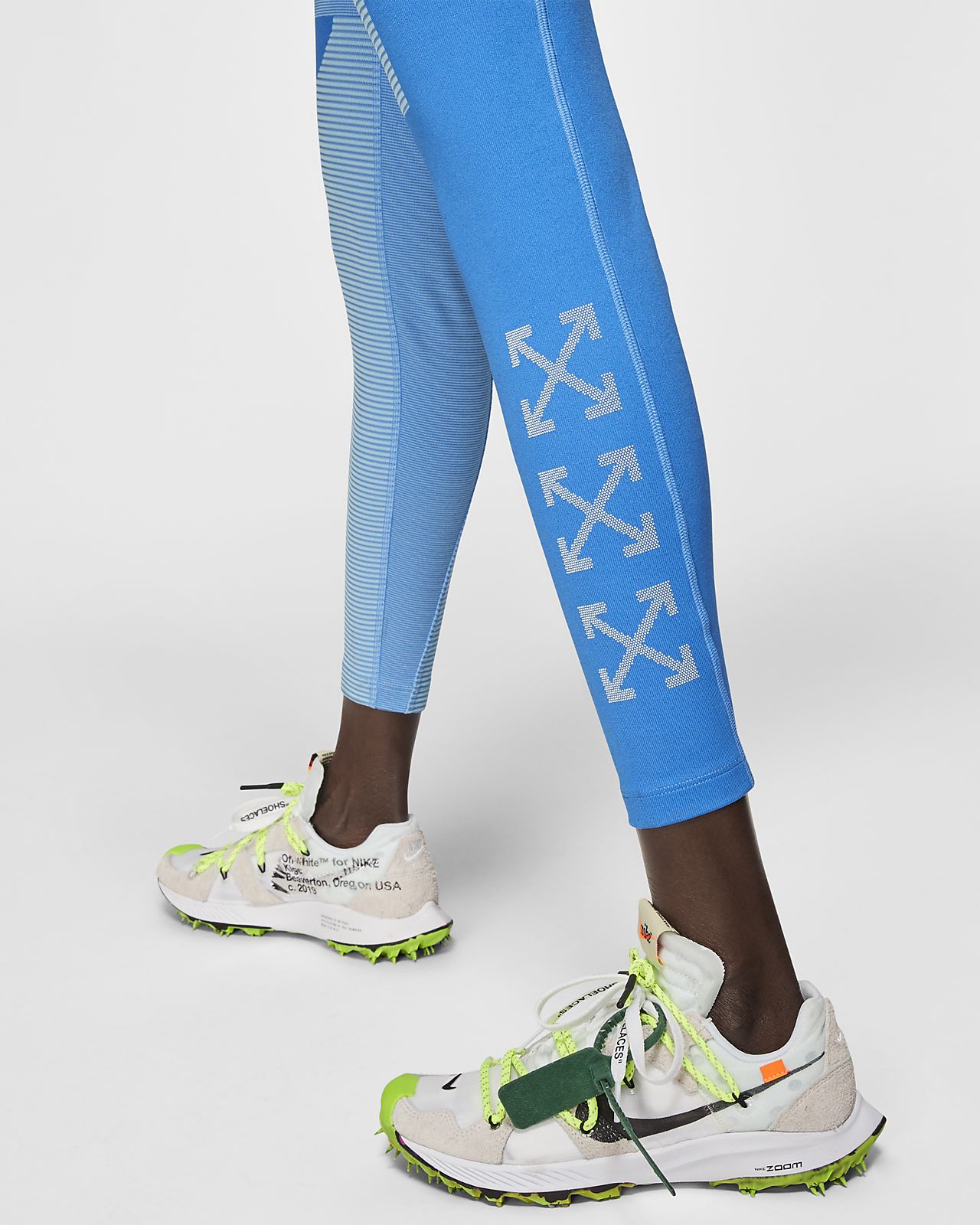 off white nike blue leggings