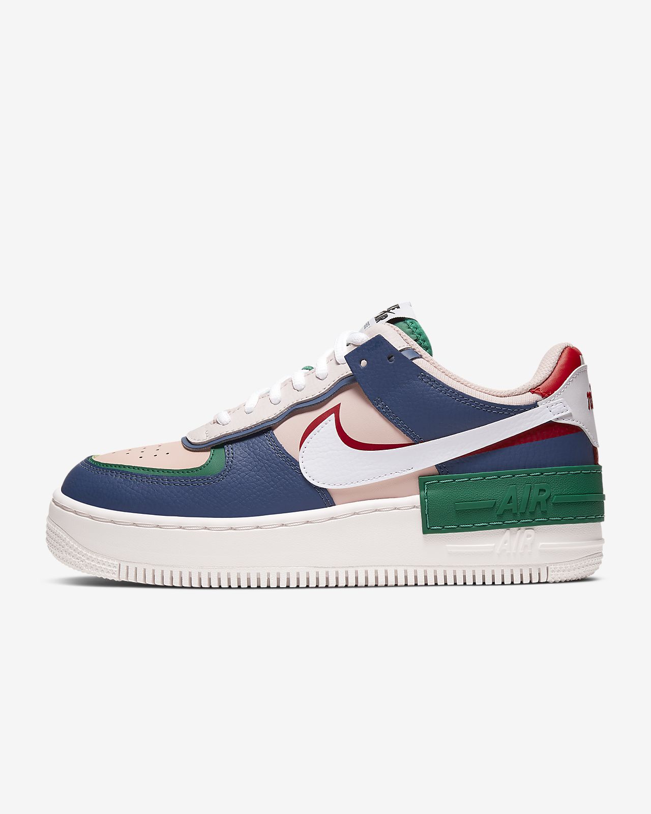 nike navy and pink air force 1 shadow sneakers
