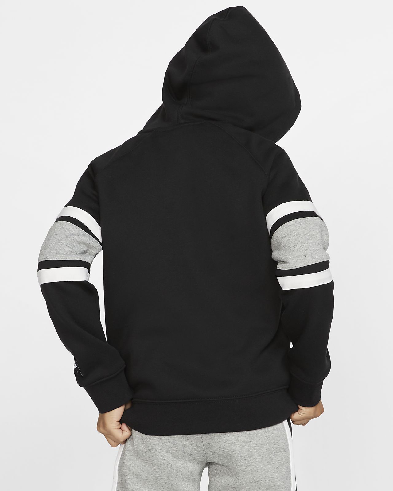 nike air hoodie grey and black