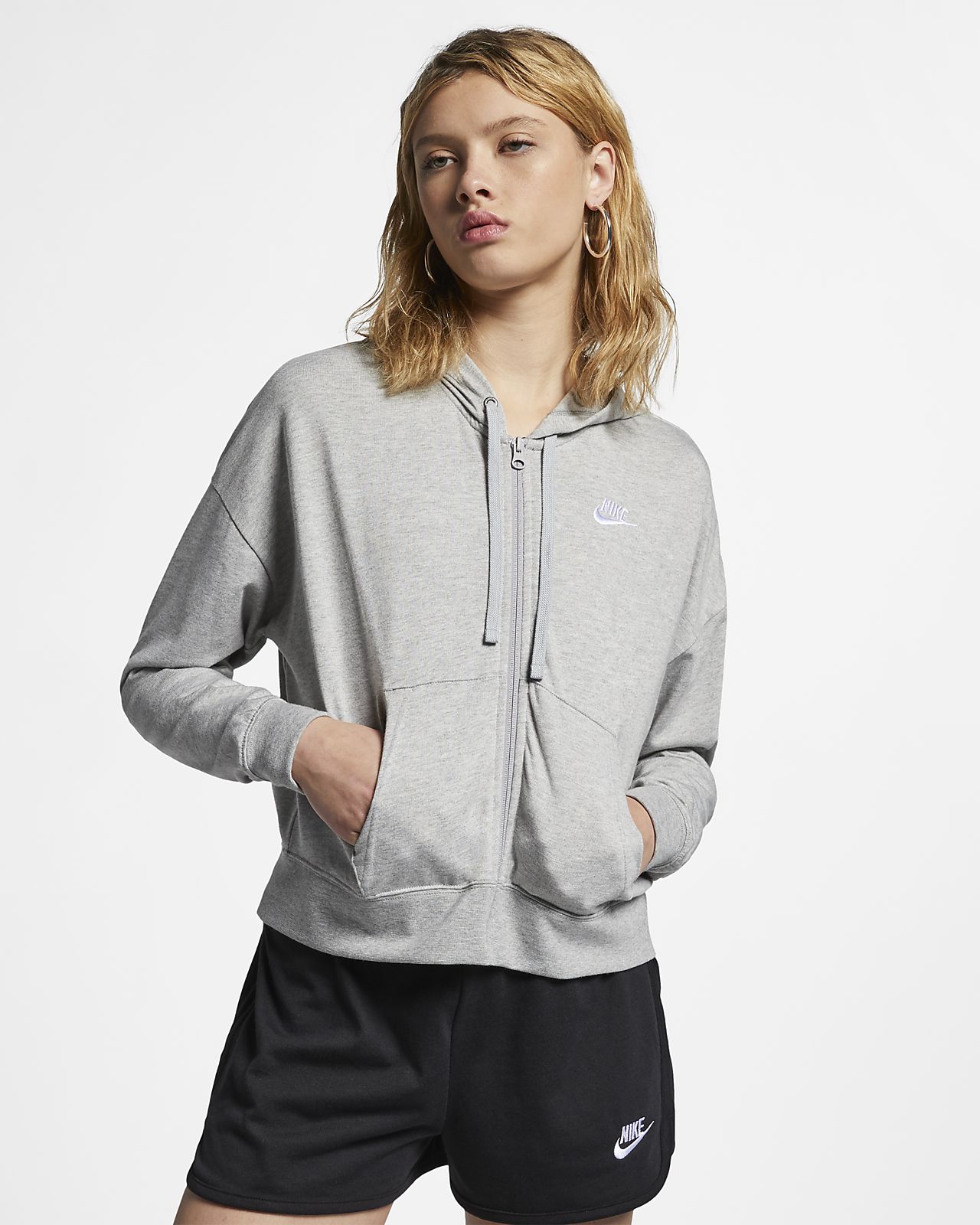 womens nike grey hoodie