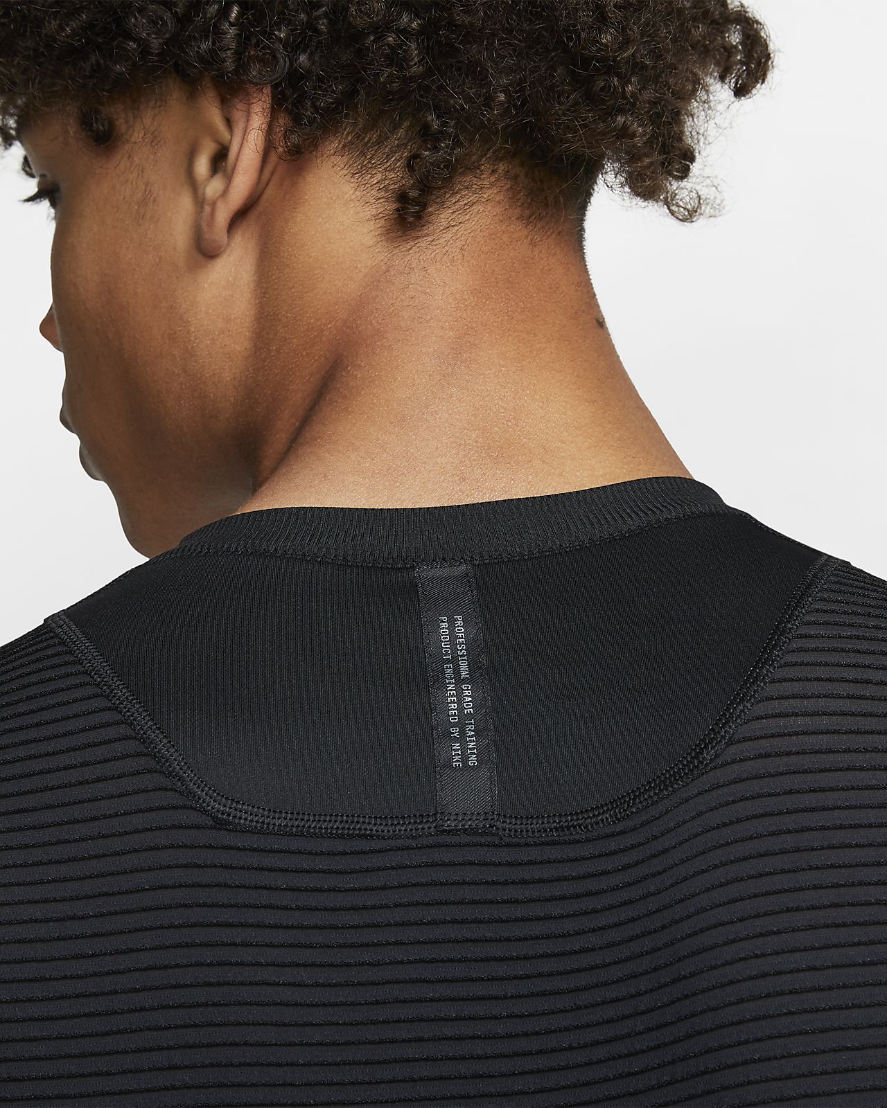 nike pro training long sleeve top in black