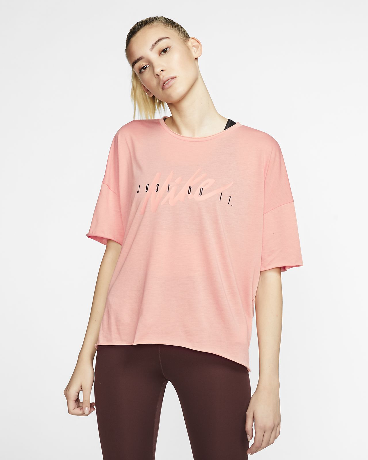 pink nike training top