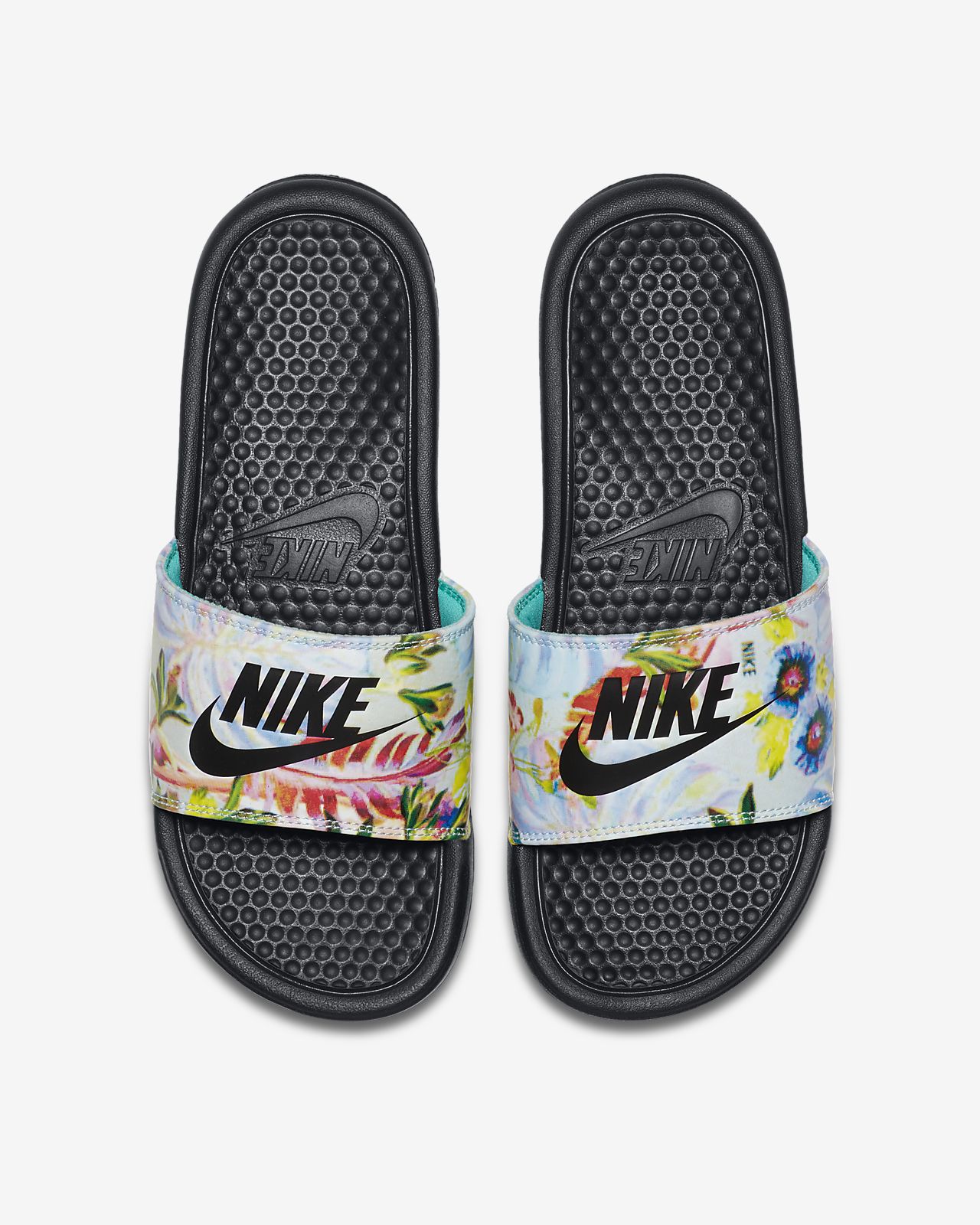 floral nike slippers