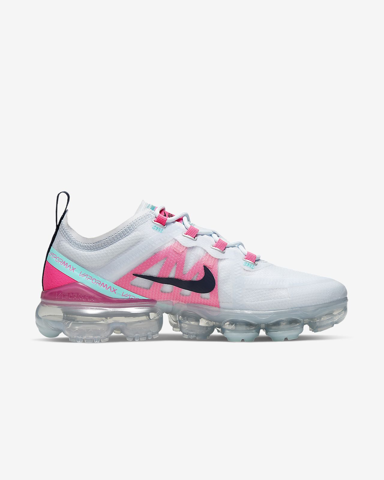 white pink and blue vapormax