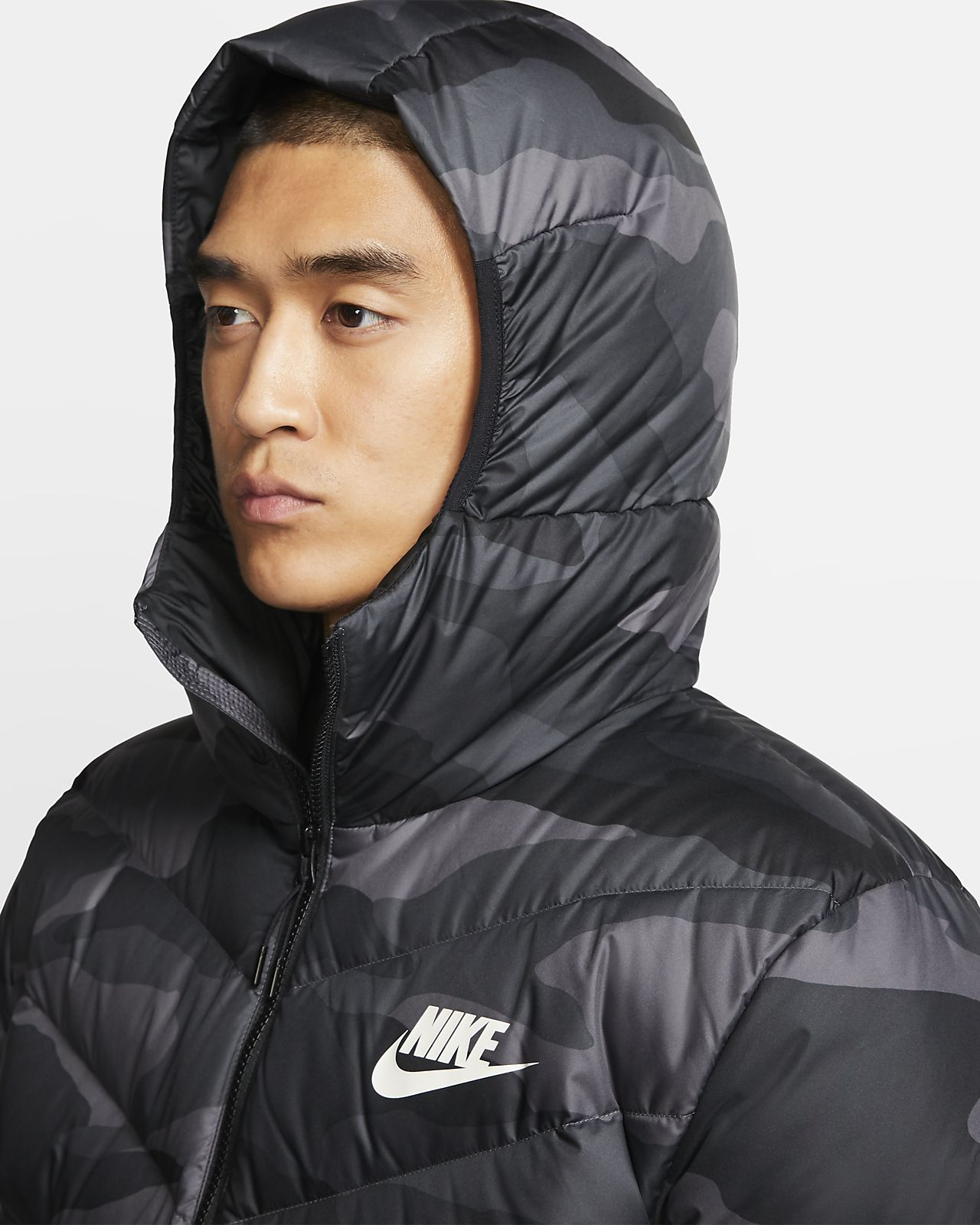 nike down filled hooded jacket