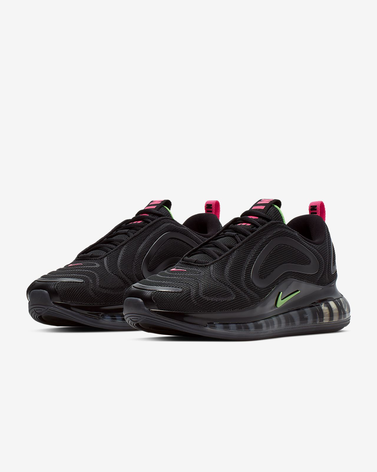 nike air max 720 black pink and green