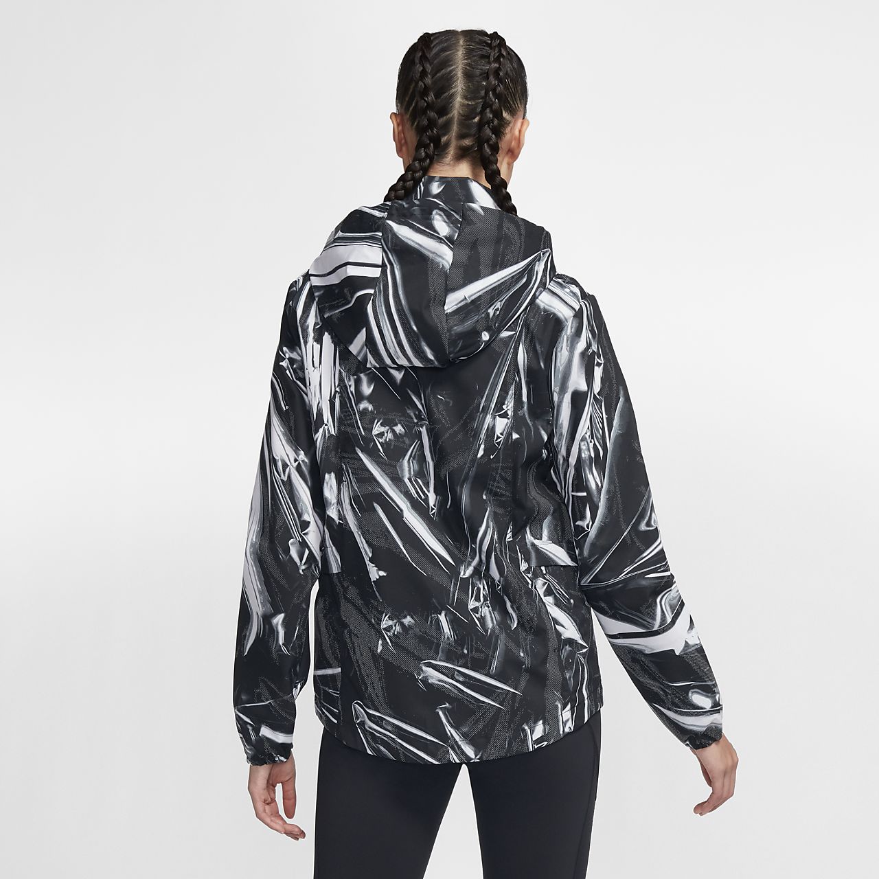 black zip up running jacket