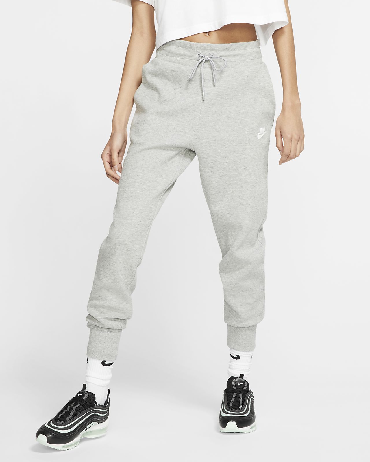 nike tech fleece pants heather grey