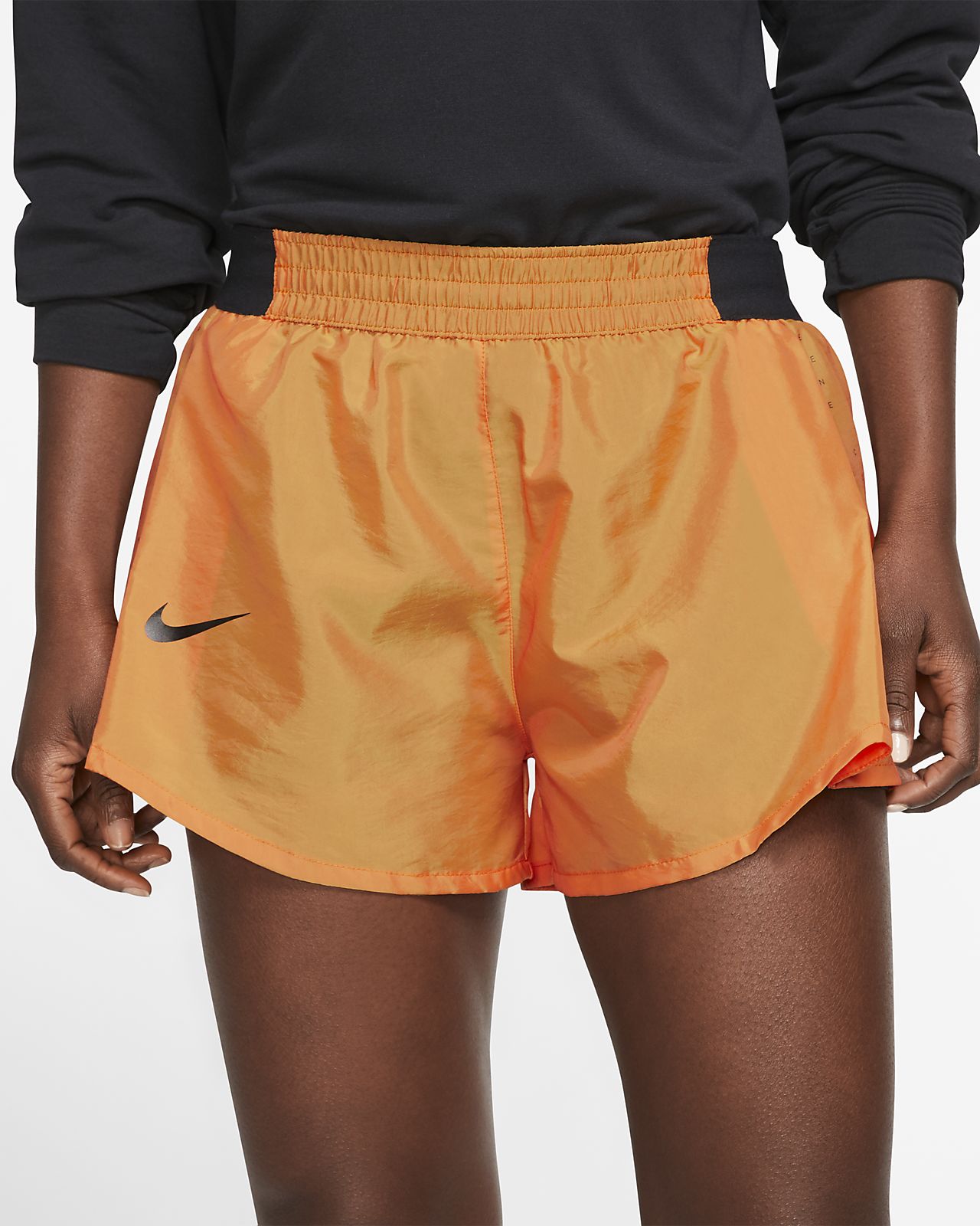 nike women's dry tempo shorts orange