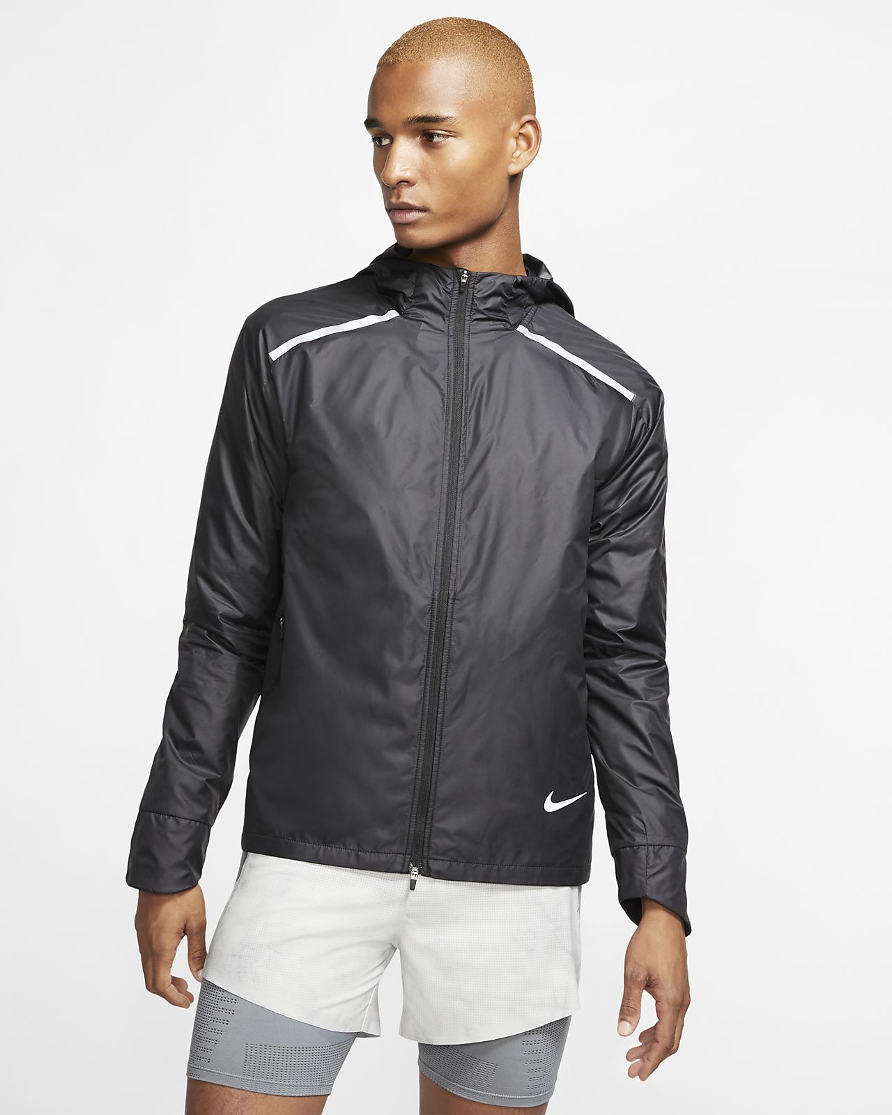 nike men's repel hooded running jacket