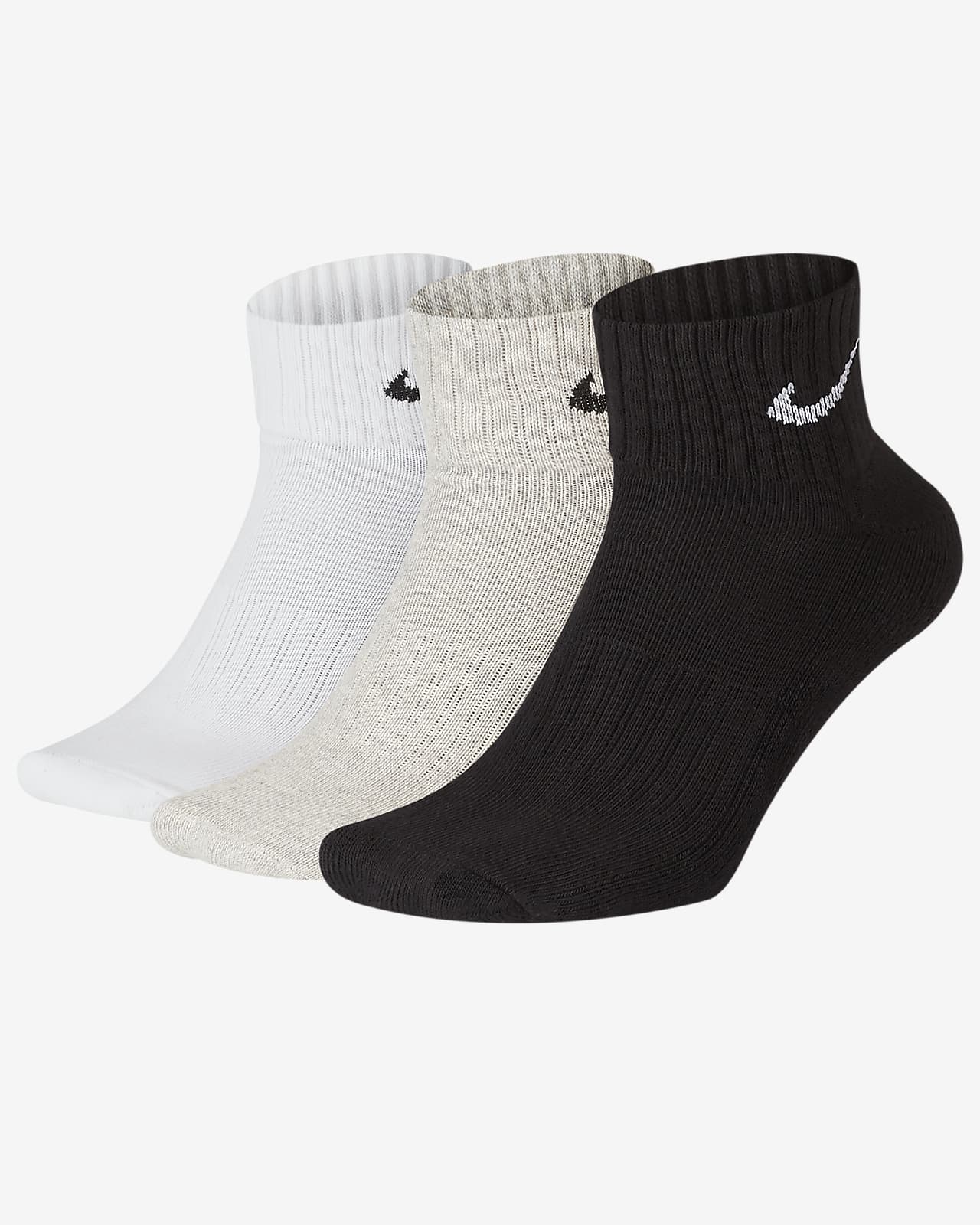 Κάλτσες μέχρι τον αστράγαλο με αντικραδασμική προστασία Nike (τρία ζευγάρια)