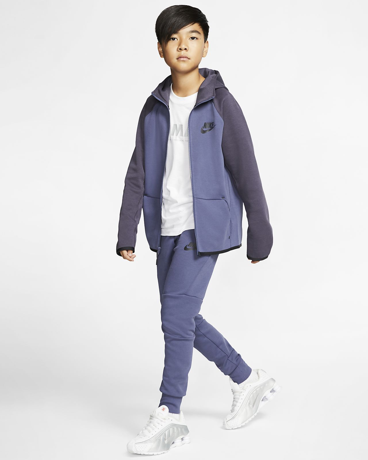 sanded purple nike tech fleece