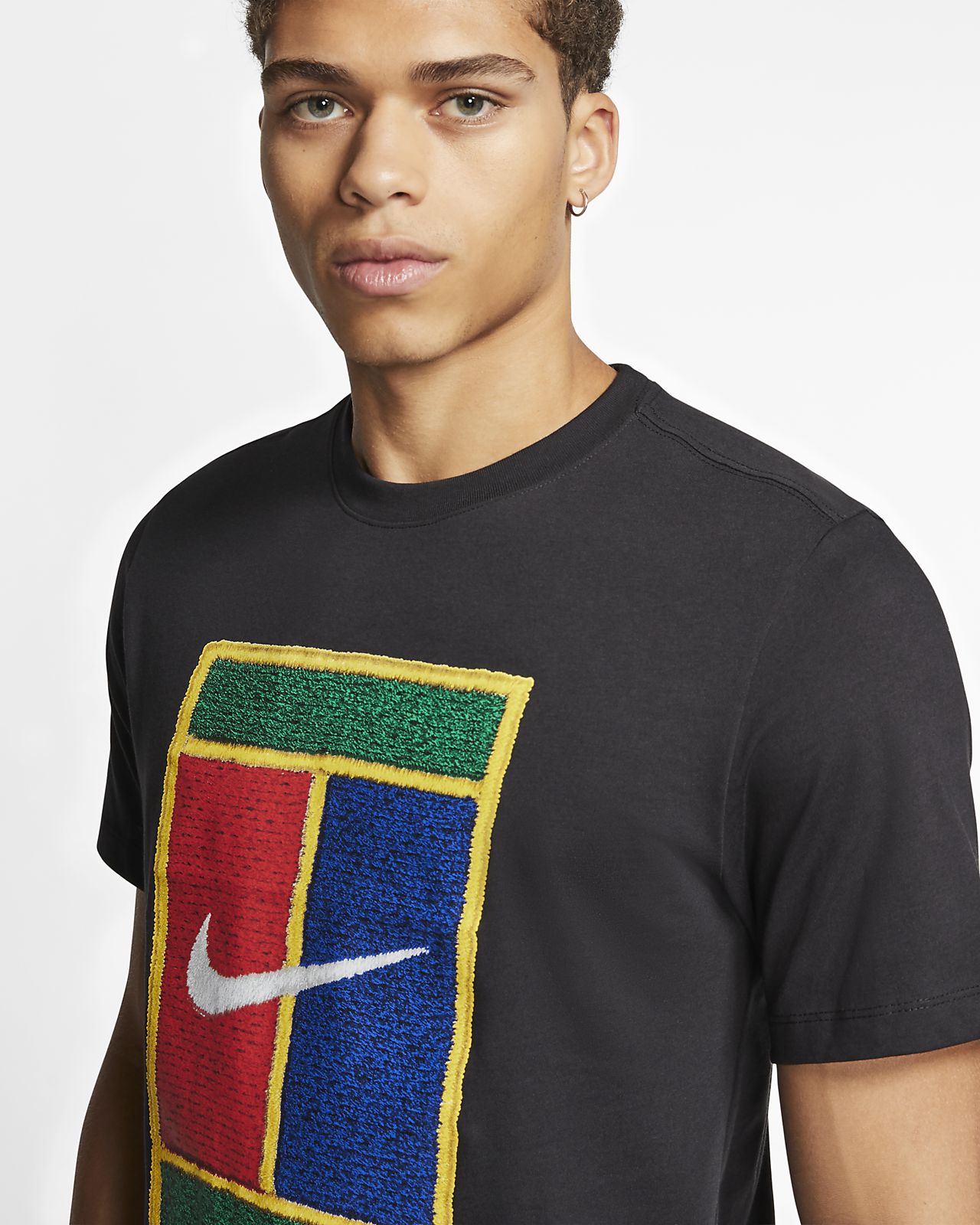 nike court tennis heritage logo t shirt mens