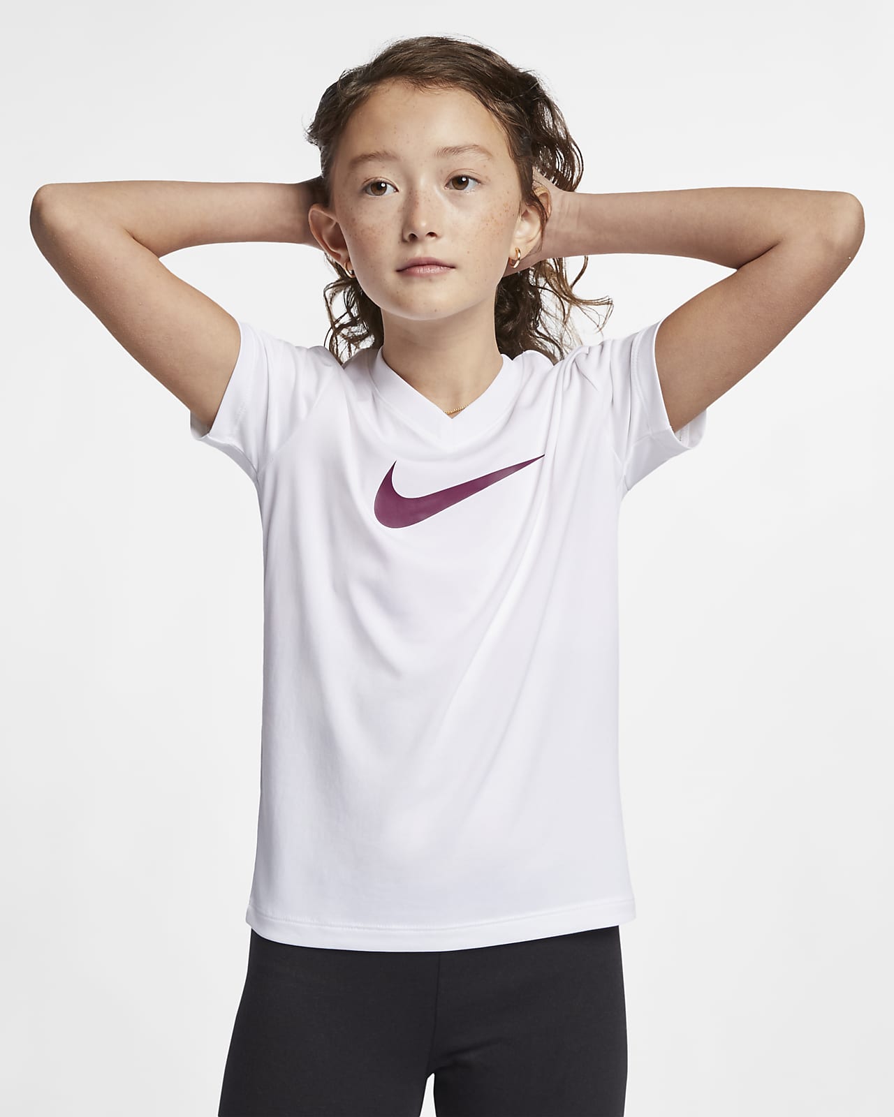 Tee-shirt de training avec Swoosh Nike Dri-FIT pour Enfant plus âgé