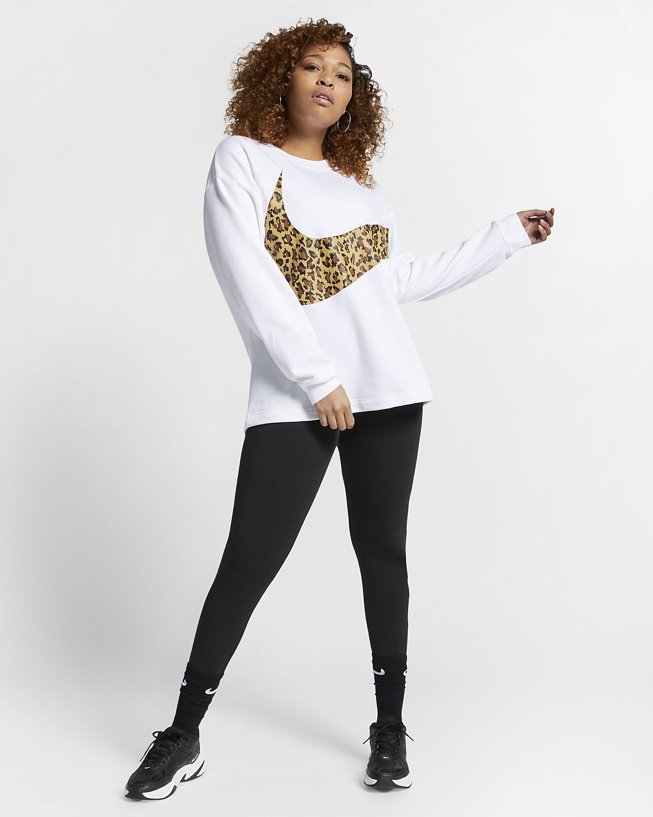 nike women's plus red animal print crew tee