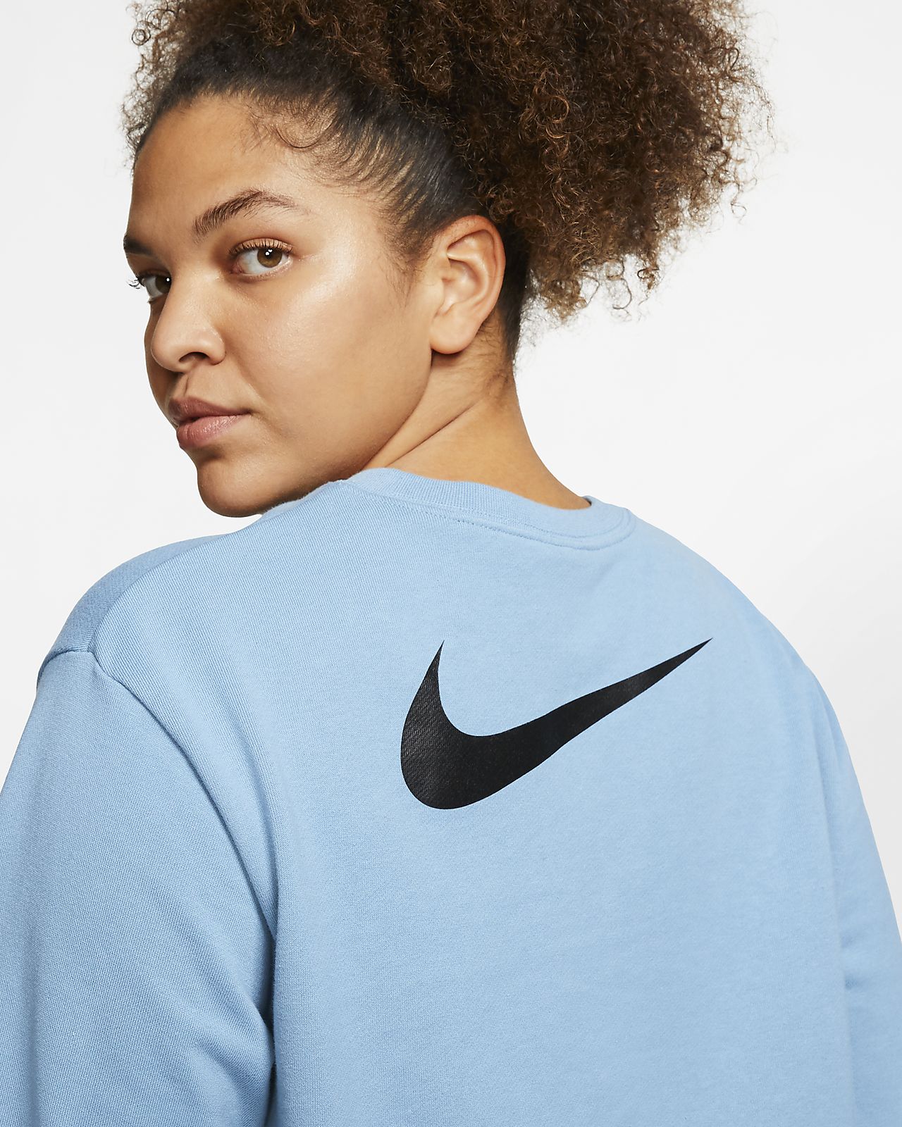 nike all over print swoosh crew sweatshirt dames