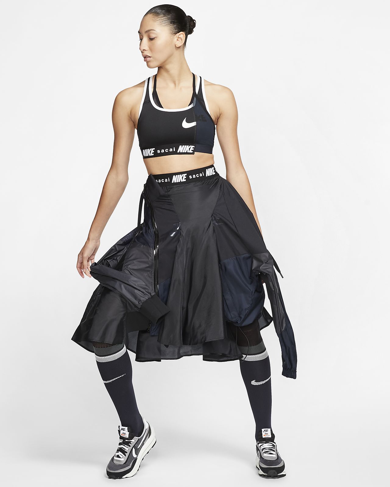 nike crop top and skirt